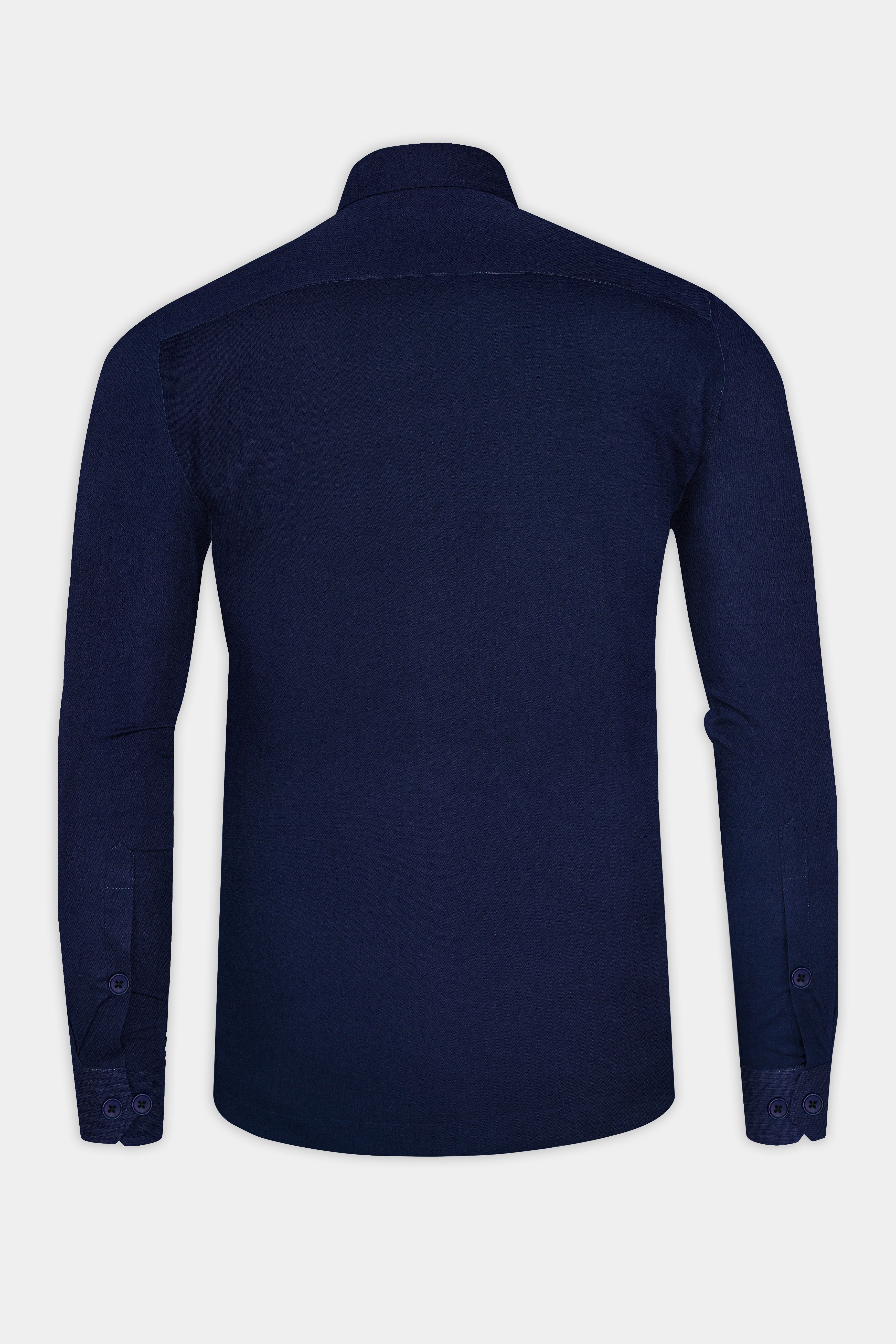 Snuglit-Firefly Blue Textured Super Soft Premium Flannel Cotton Casual Shirt