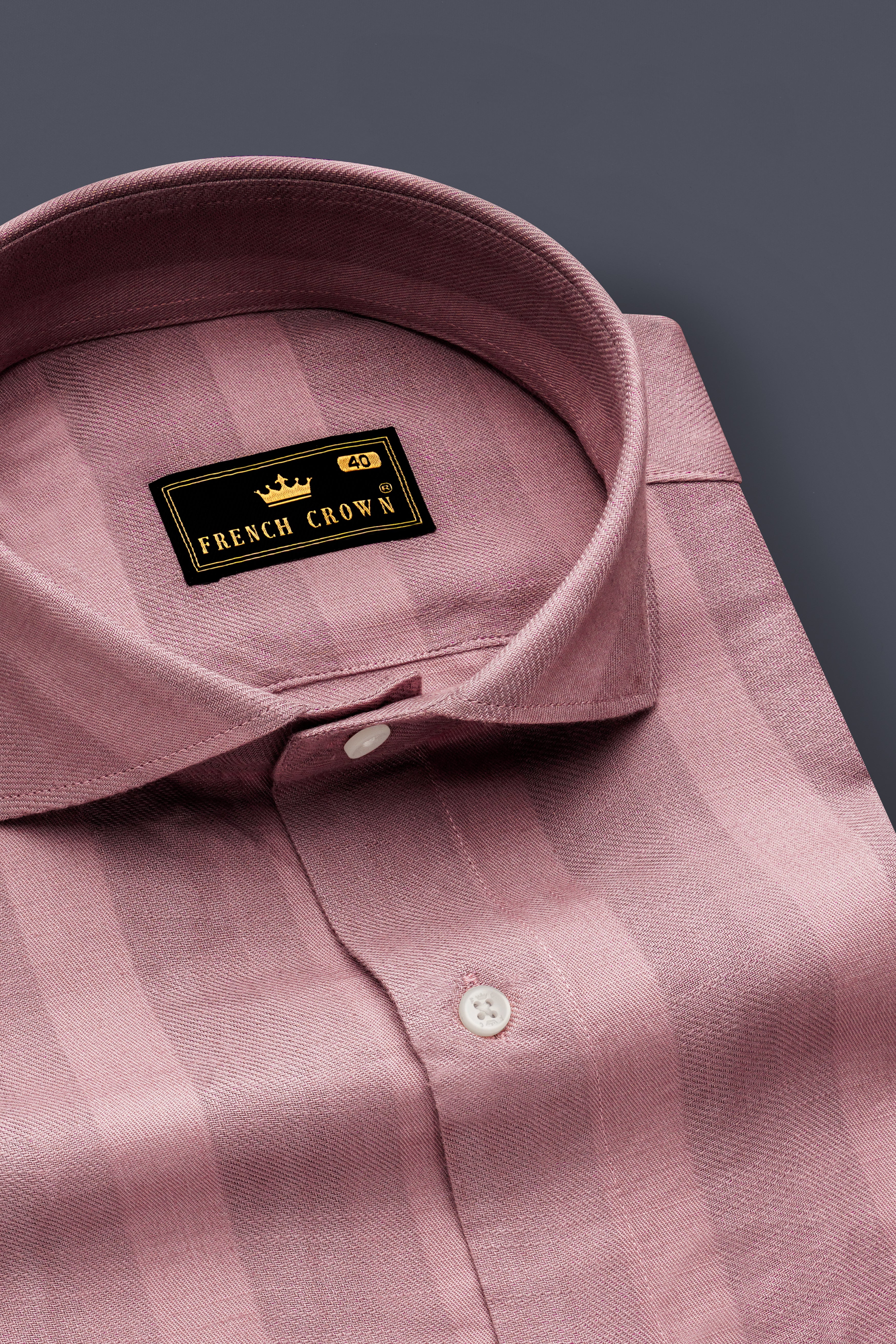Linrose-Turkish Rose Striped Twill Premium Cotton Dress Shirt