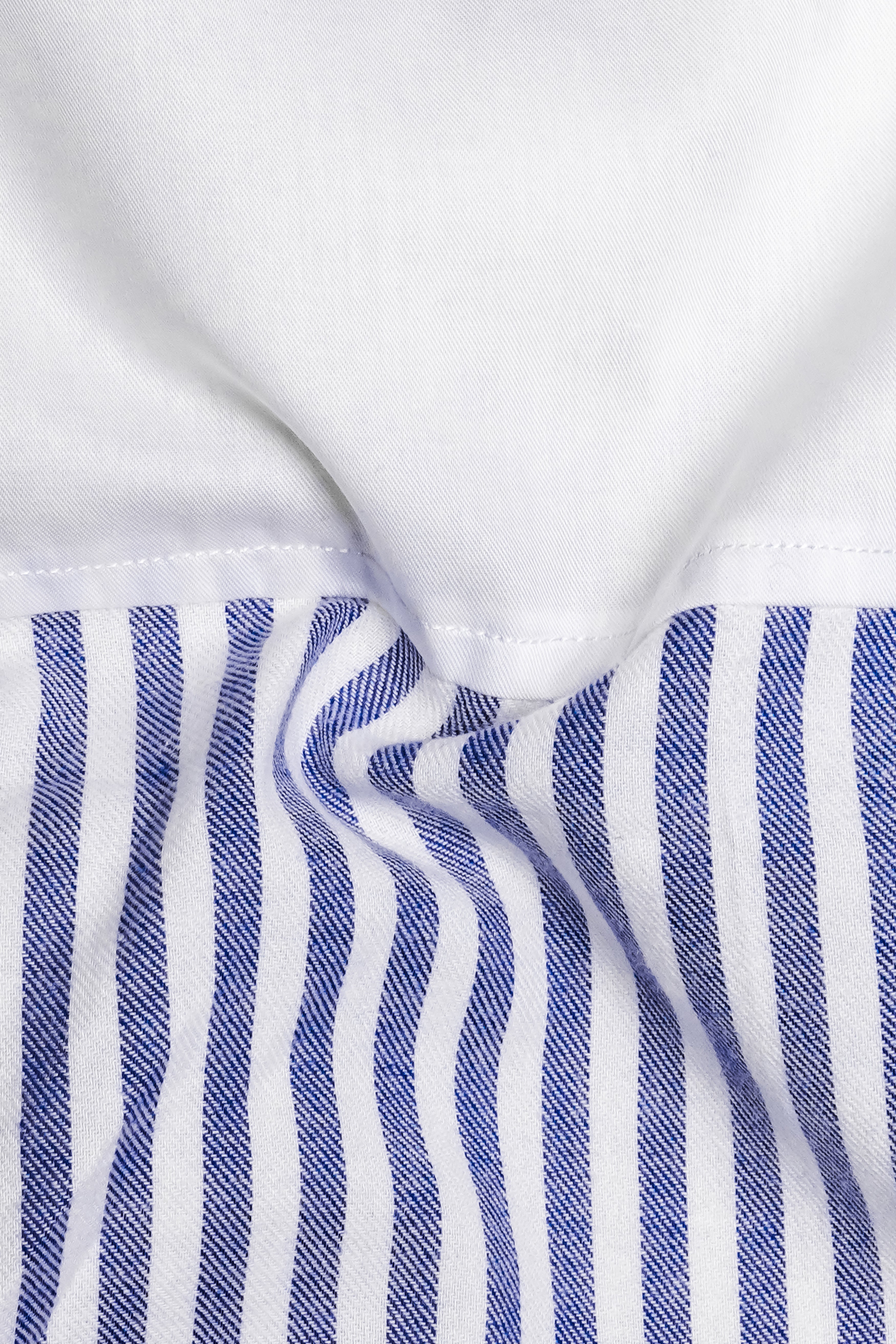 Vistone-Tealish Blue And Bright White Half Striped SuperSoft Premium Casual Designer Shirt