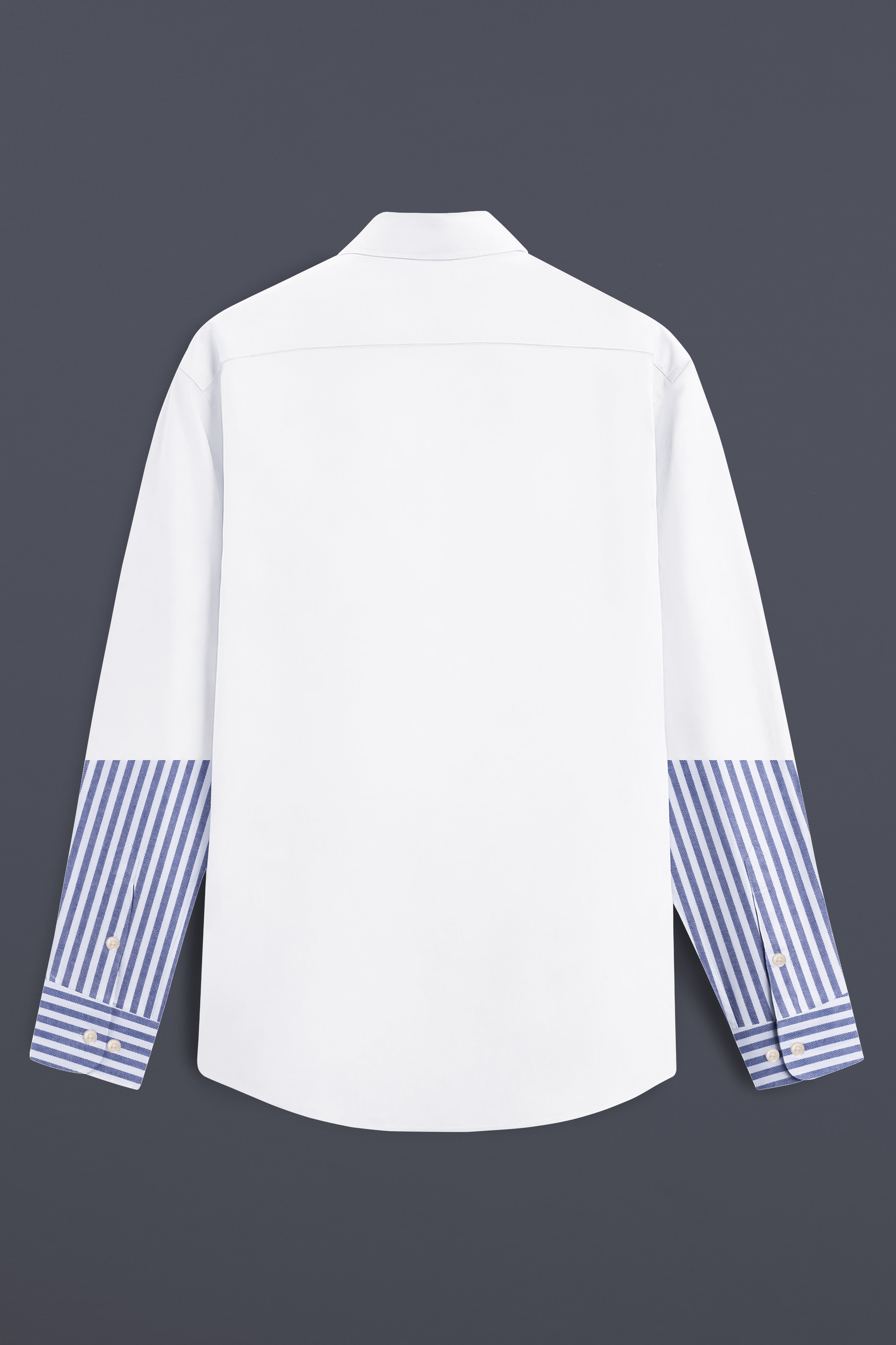 Vistone-Tealish Blue And Bright White Half Striped SuperSoft Premium Casual Designer Shirt