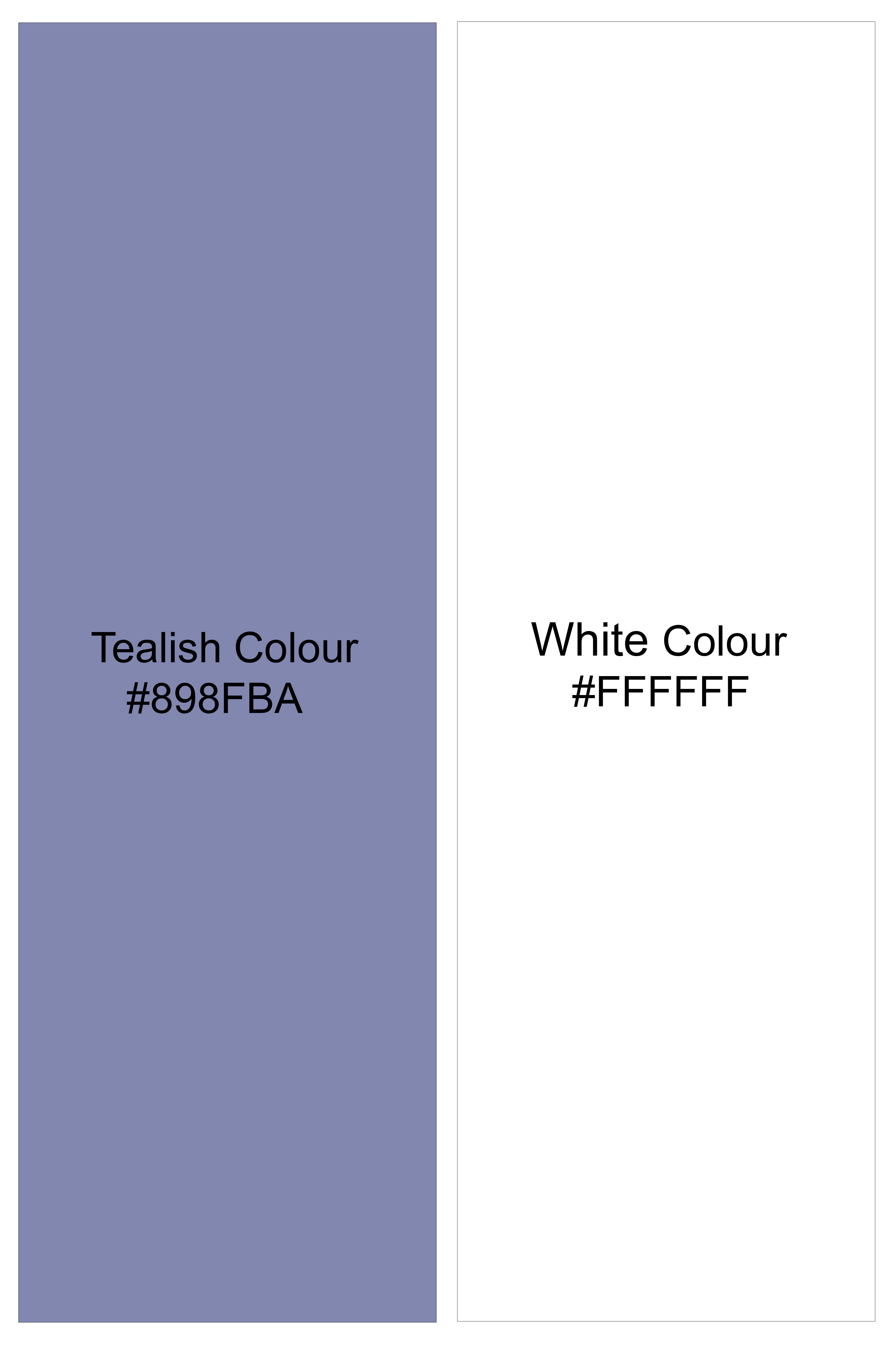 Vistone-Tealish Blue And Bright White Half Striped SuperSoft Premium Casual Designer Shirt