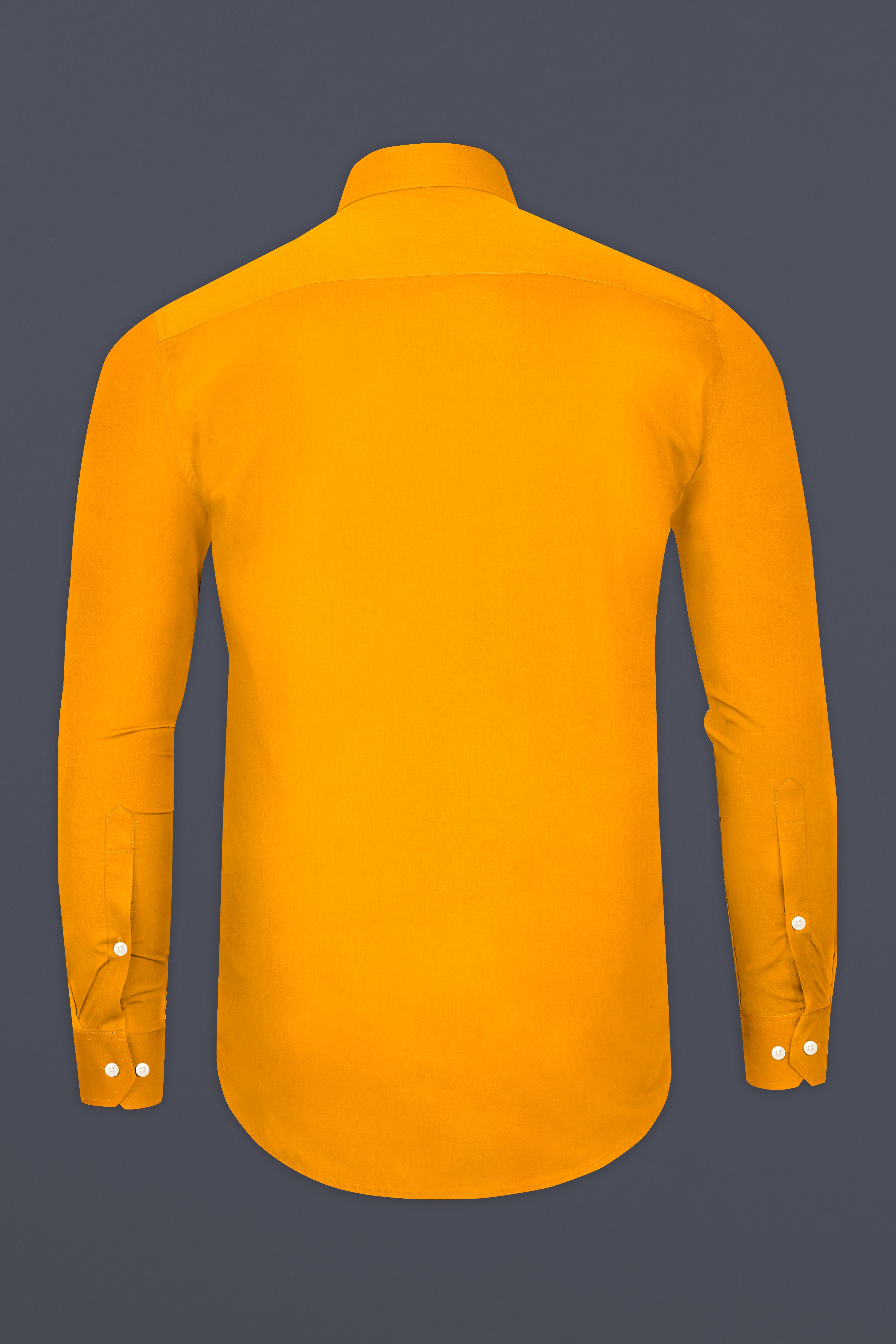 Zestine-Squash Yellow Subtle Sheen Super Soft Premium Cotton Dress Tuxedo Shirt