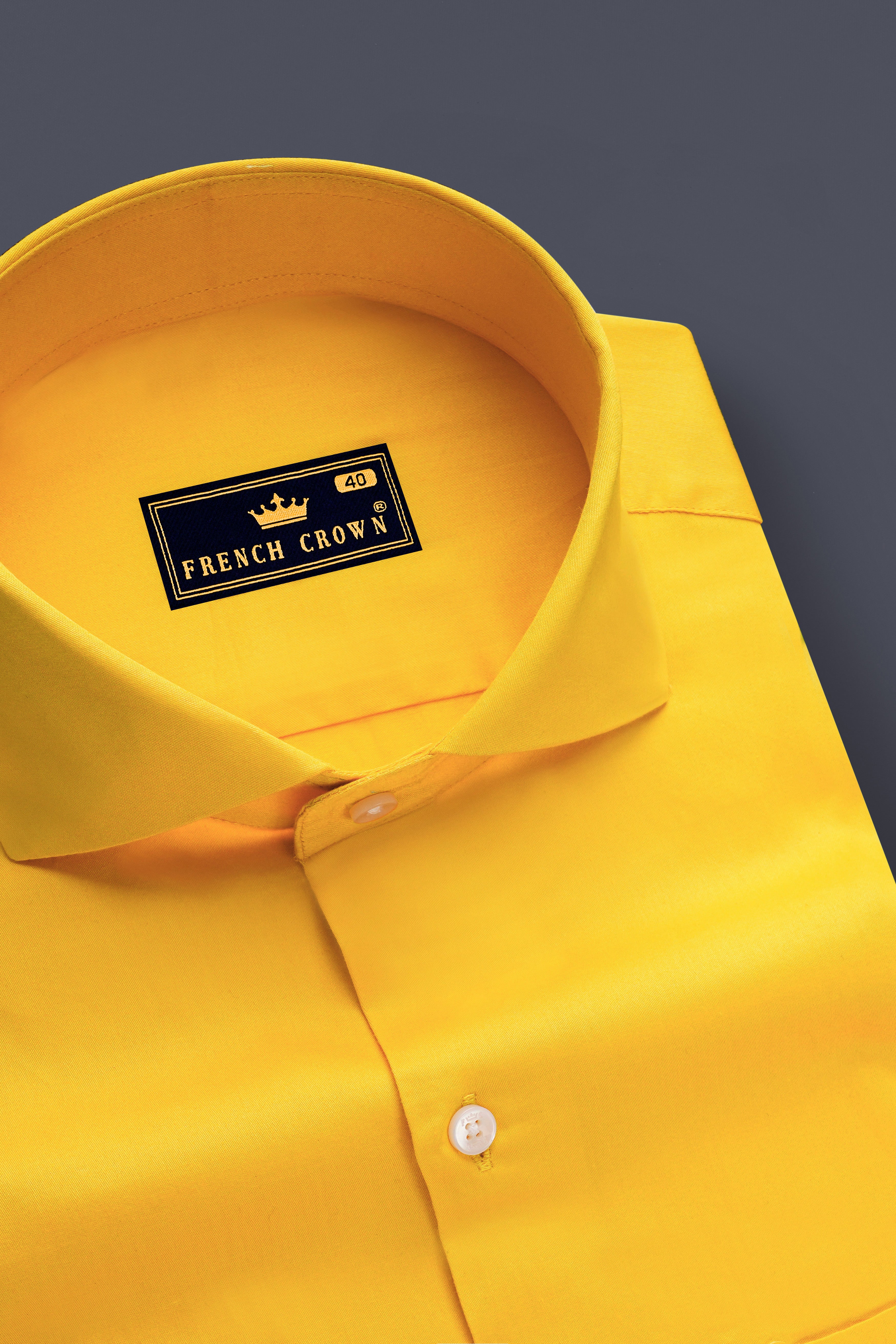 Zestine-Squash Orange Subtle Sheen Super Soft Premium Cotton Cut Away Collar Dress Shirt