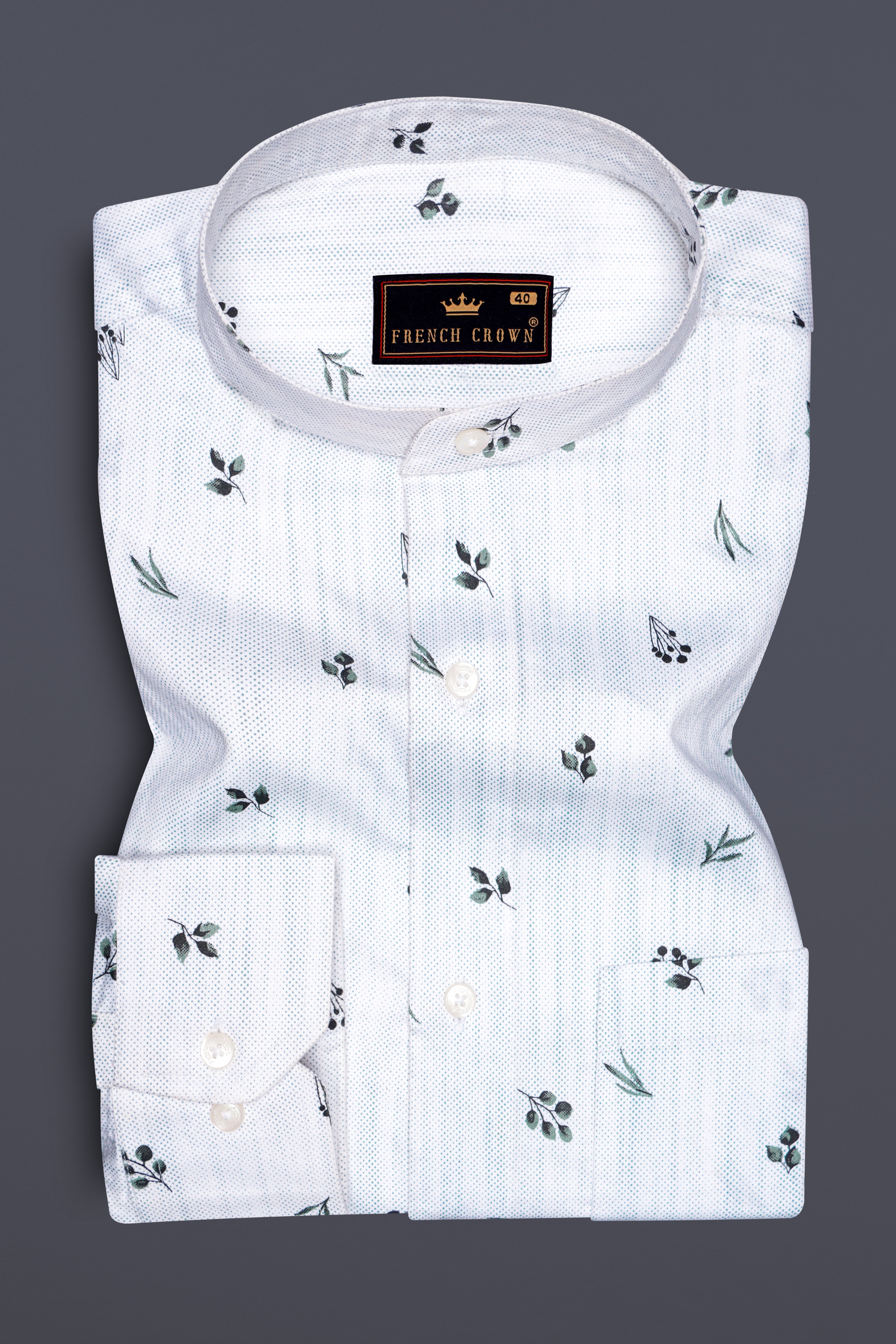 Zaffelle-Selago Blue Printed Subtle Sheen Super Soft Premium Cotton Casual Shirt