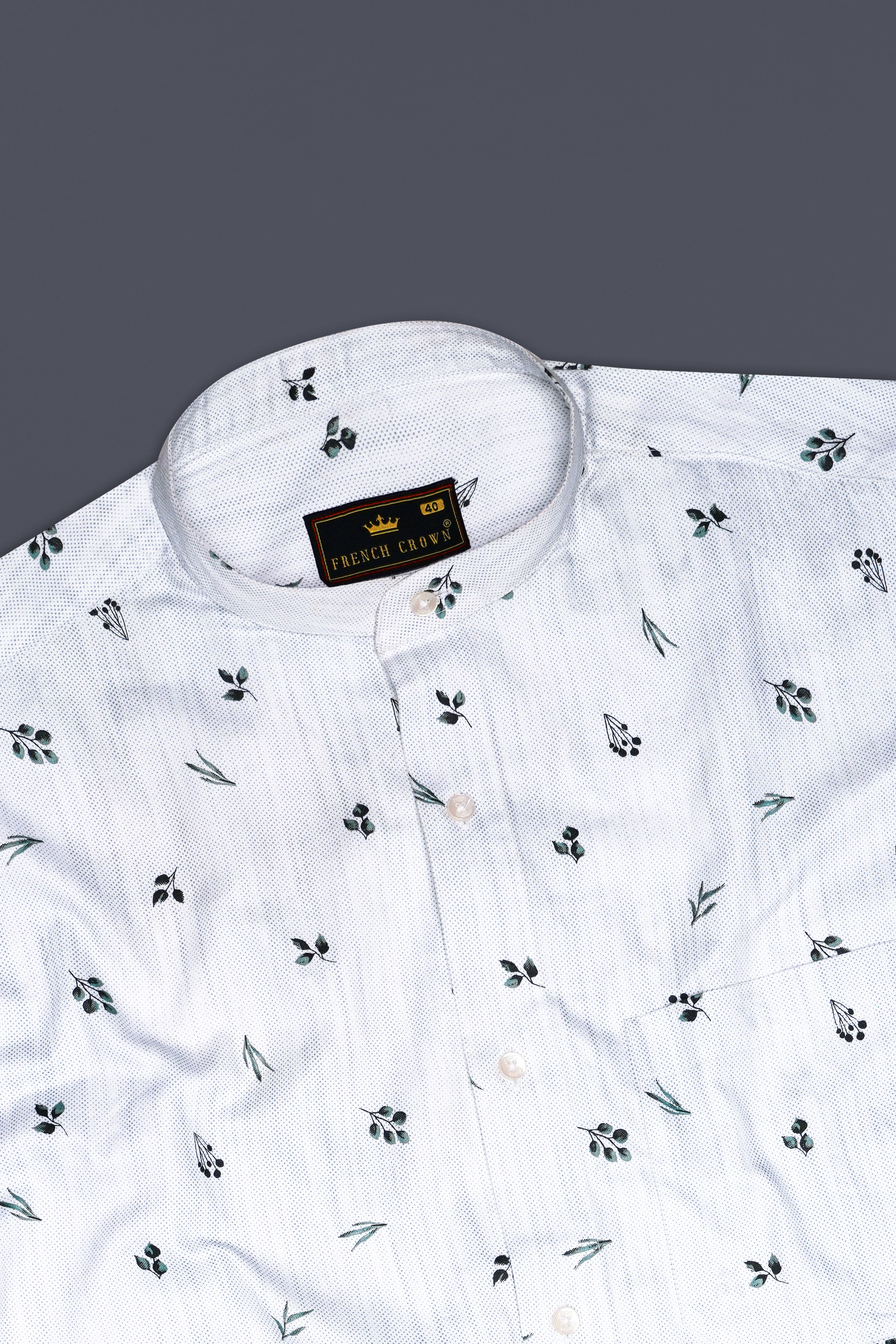 Zaffelle-Selago Blue Printed Subtle Sheen Super Soft Premium Cotton Casual Shirt