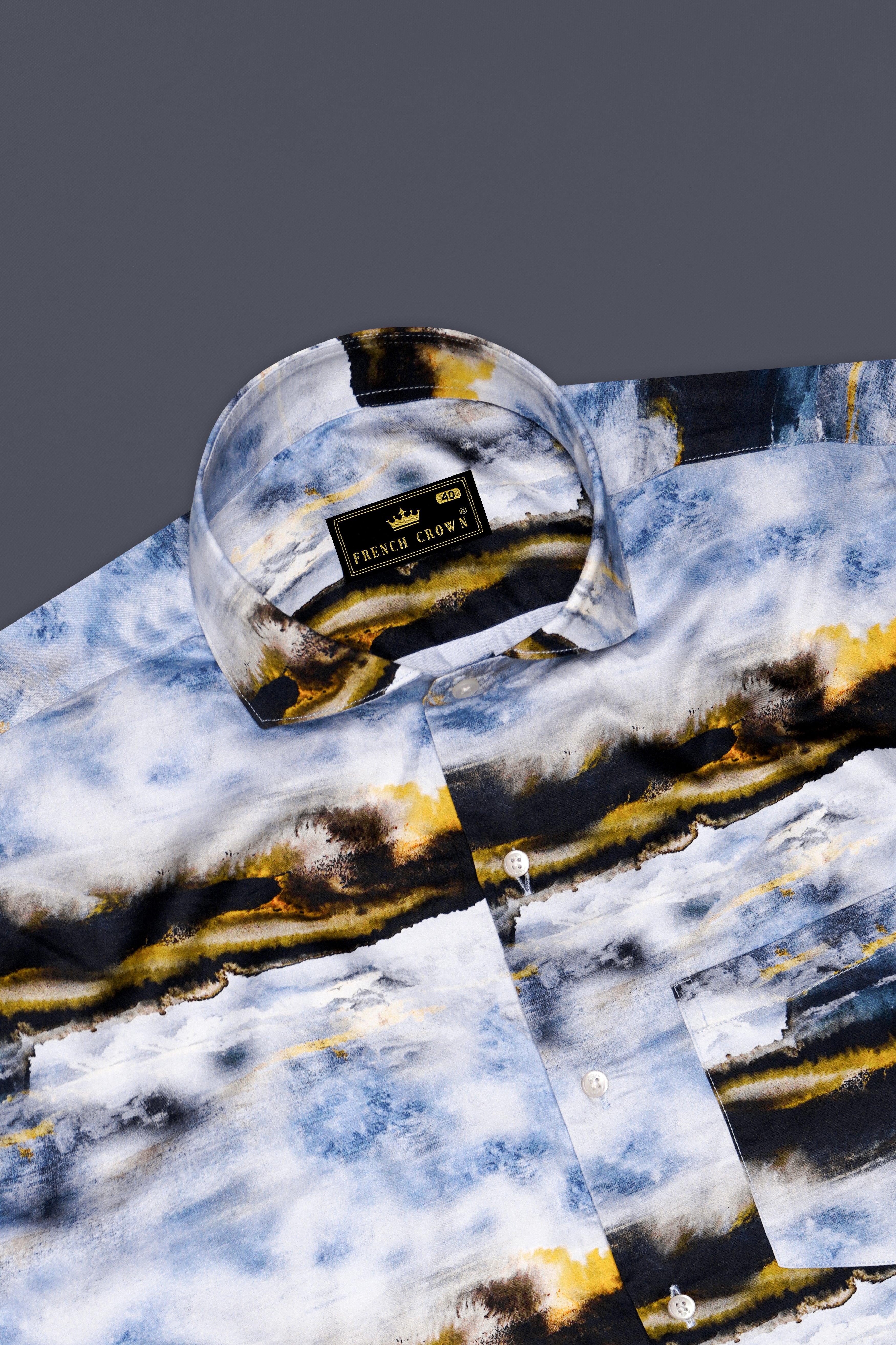 Bluvia-Fiord Blue And Bright White Subtle Sheen Super Soft Premium Cotton Casual Shirt