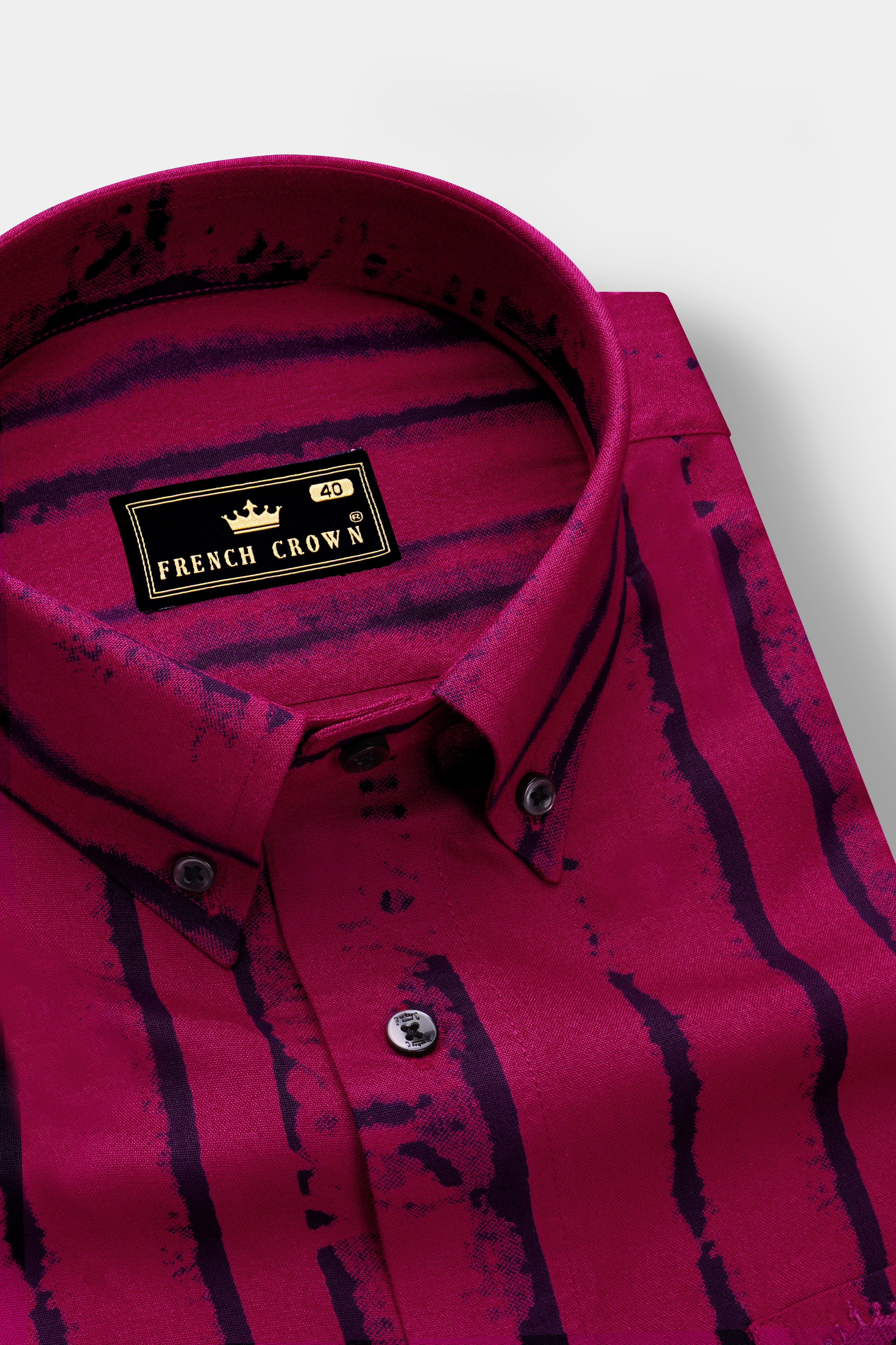 Zephira-Siren Pink Striped Super Soft Tencel Casual Shirt