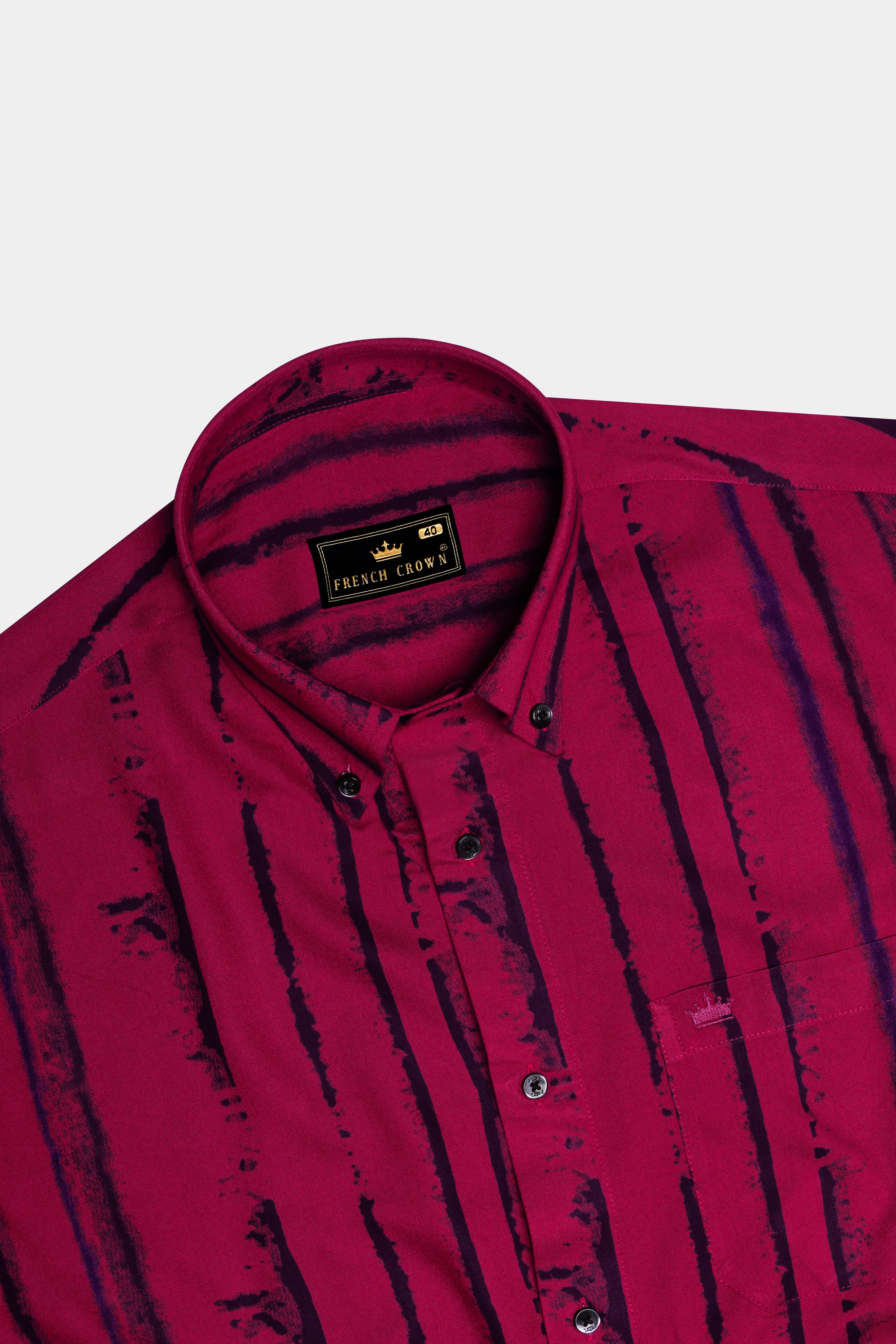 Zephira-Siren Pink Striped Super Soft Tencel Casual Shirt
