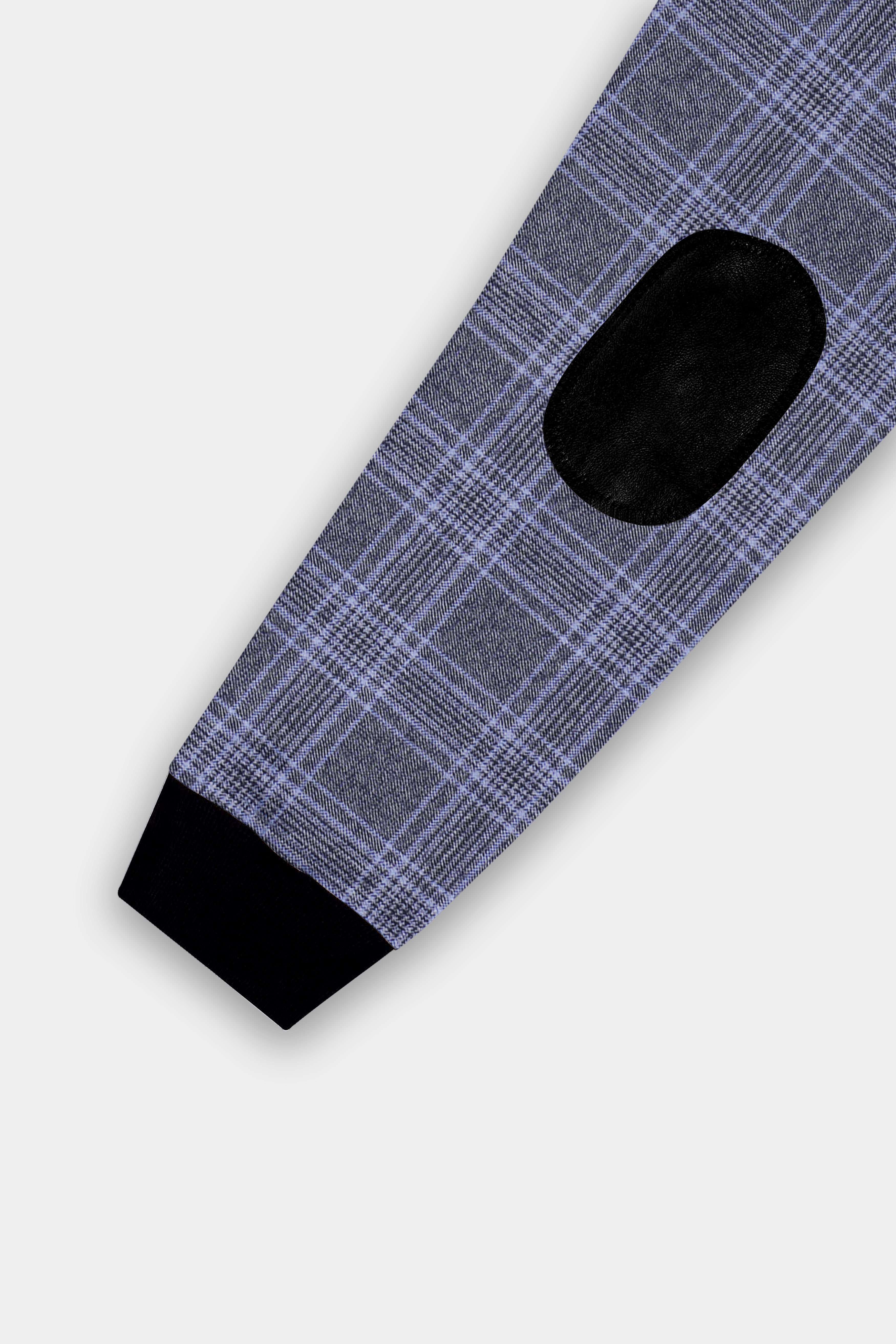 Casphin-Dolphin And Casper Blue Plaid Wool Rich Bomber Jacket