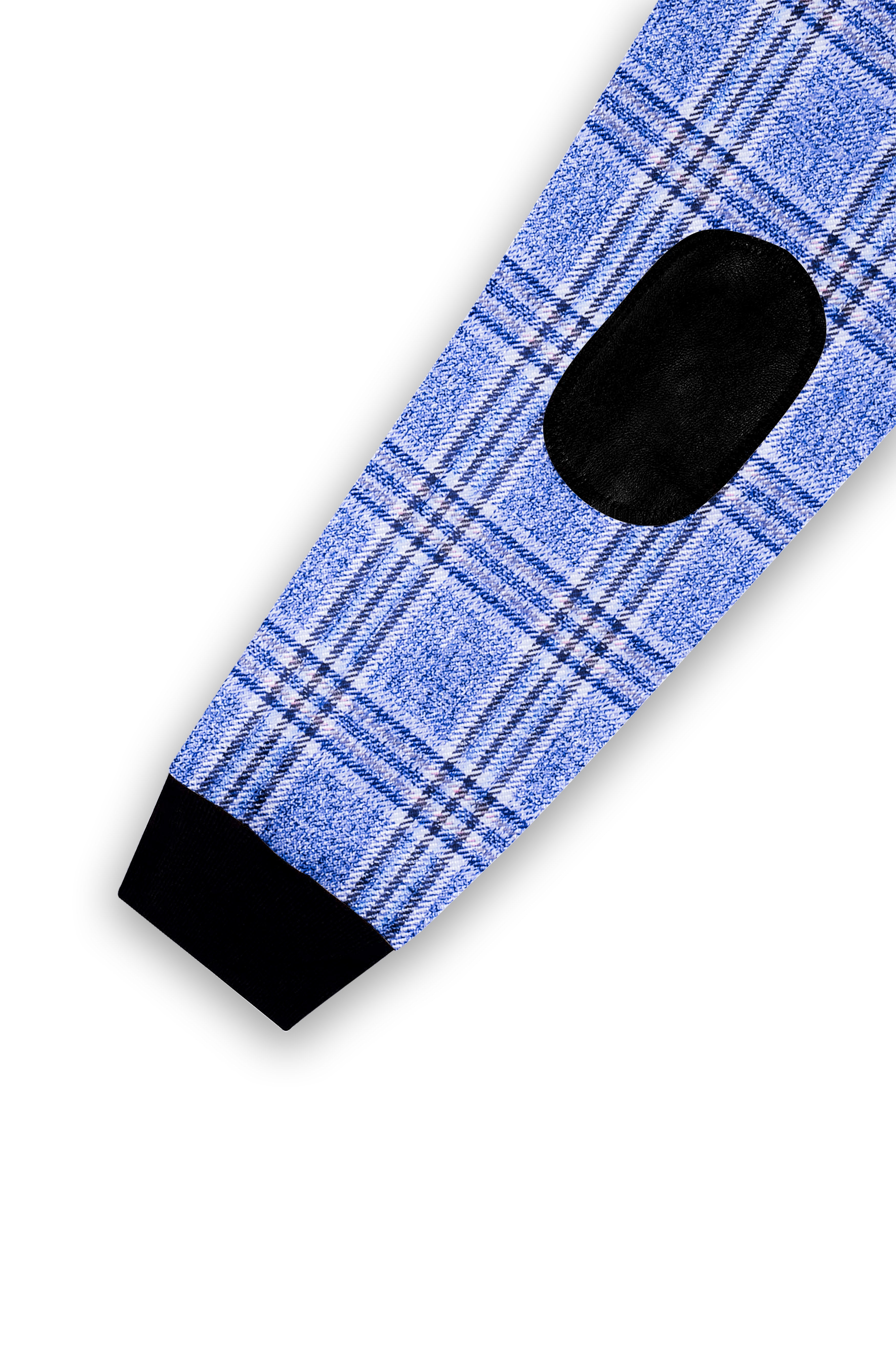 Ceriste-Bayoux Blue Plaid Wool Rich Bomber Jacket