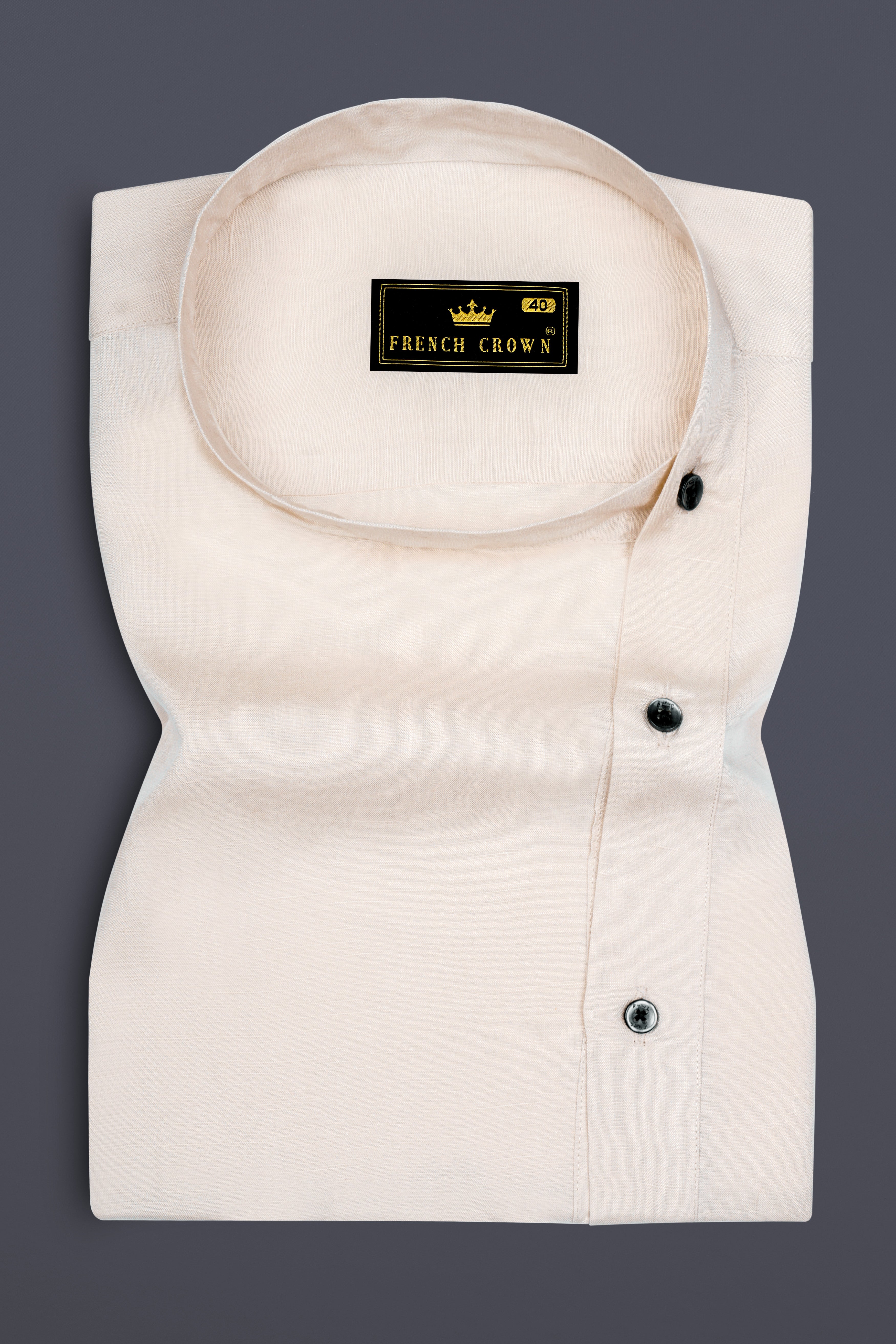 Velisse-Moon Mist Cream Luxurious Linen Casual Designer Shirt