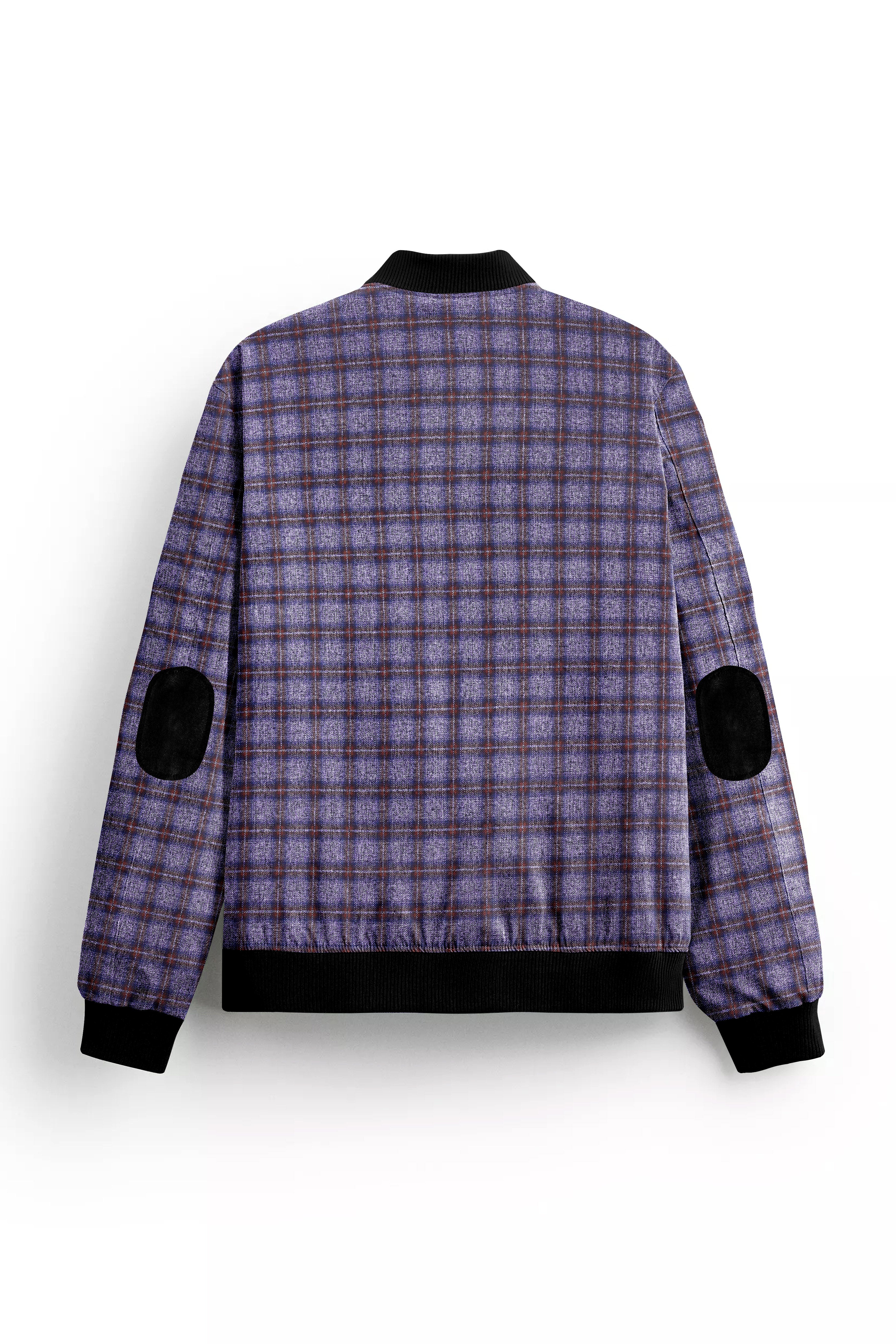 Veltrix-Martini Gray with Potters Brown Plaid Bomber Jacket
