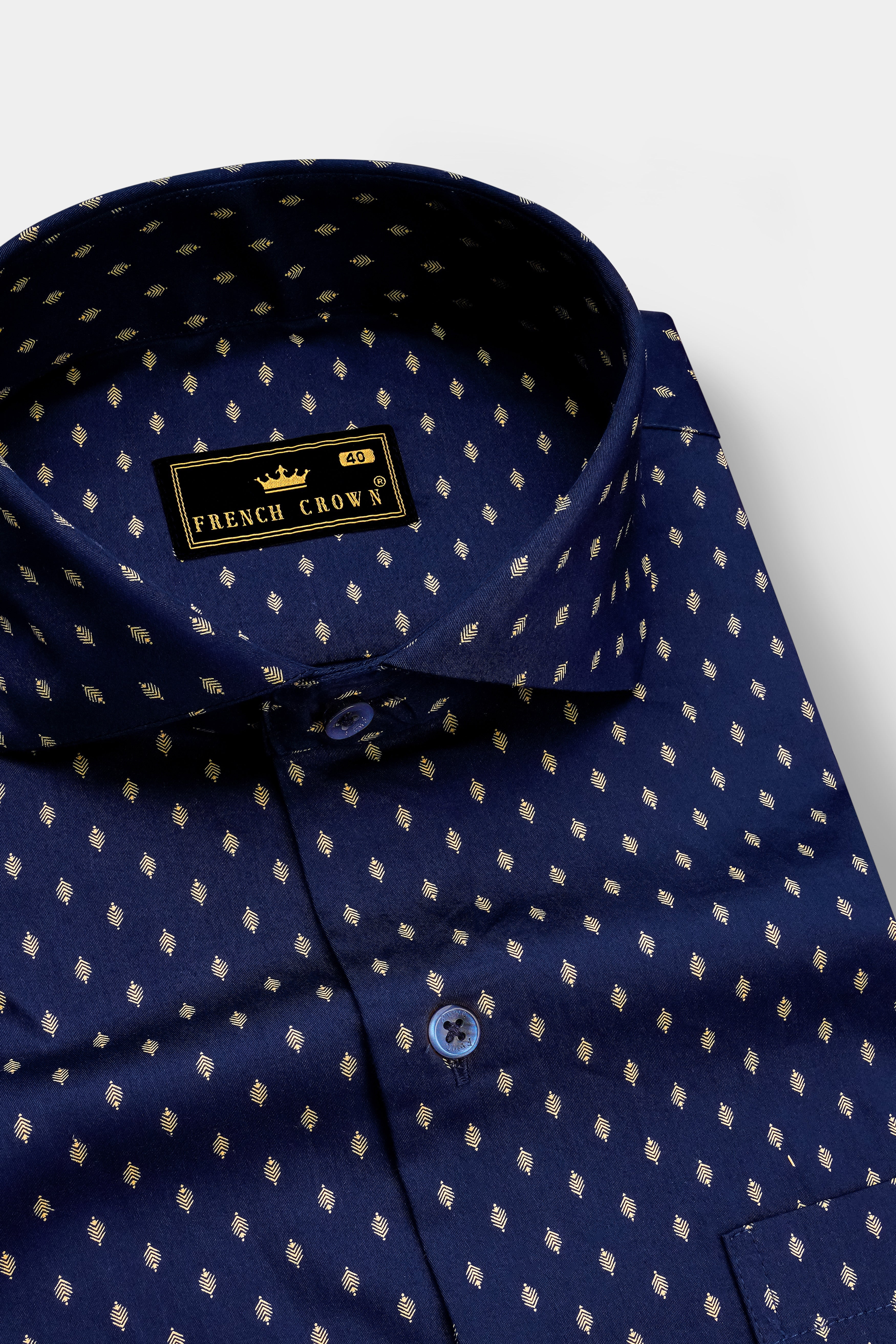 Cyanor-Tealish Blue Printed Subtle Sheen Super Soft Premium Cotton Dress Shirt