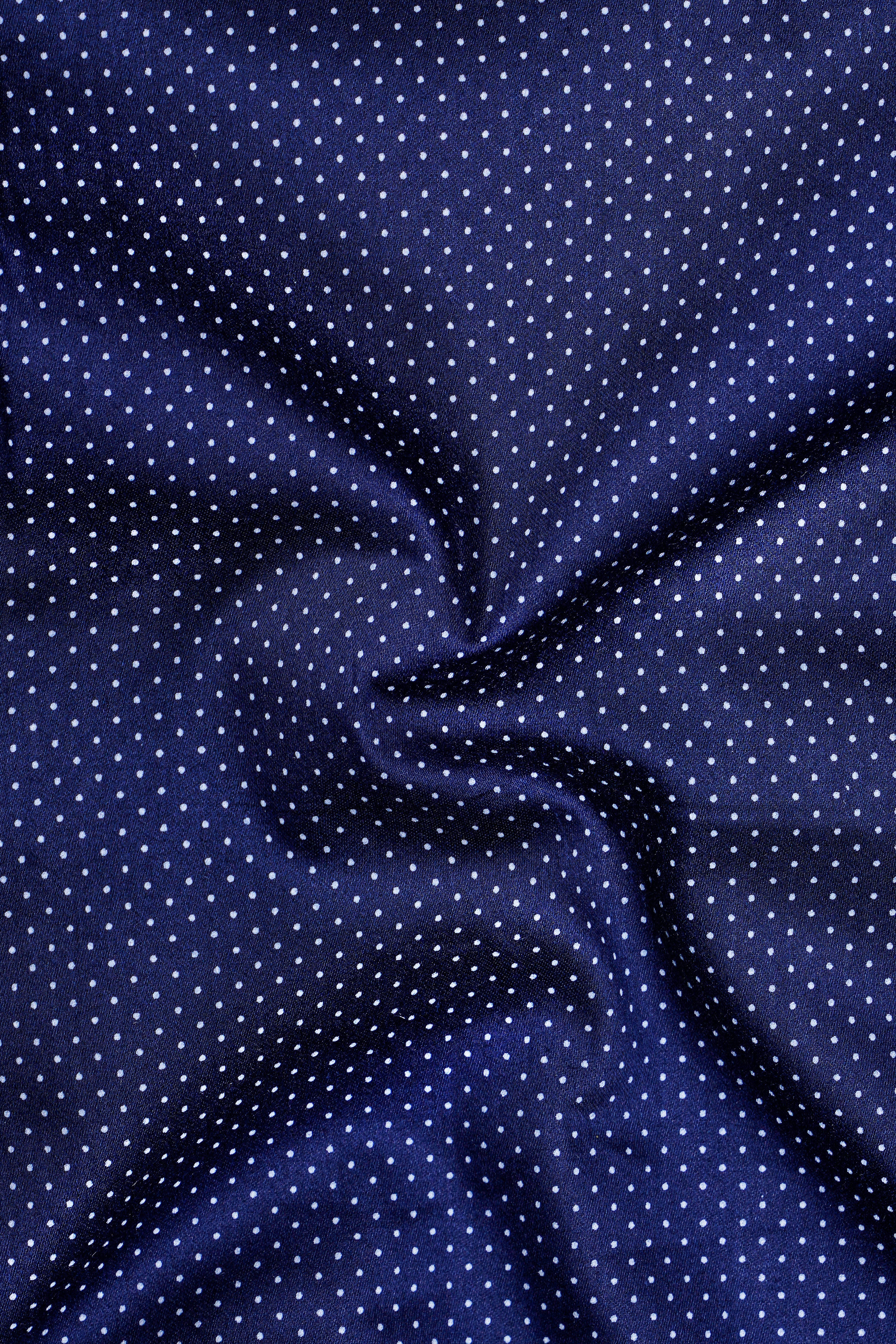 Nuvique-Jacarta Blue Printed Subtle Sheen Super Soft Premium Cotton Dress Shirt