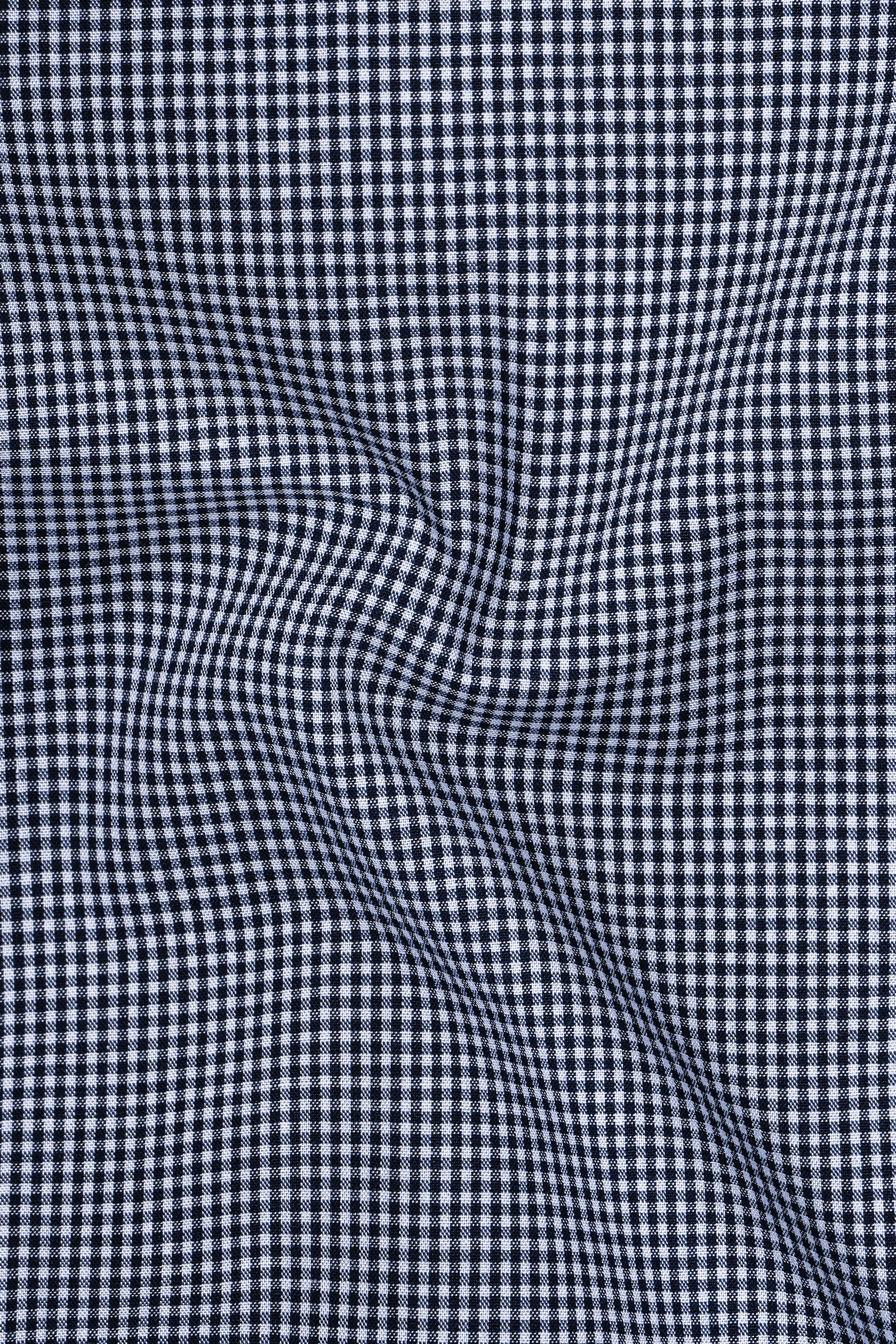 Ocevia-Dolphin Blue Gingham Plaid Super Soft Premium Cotton Dress Shirt