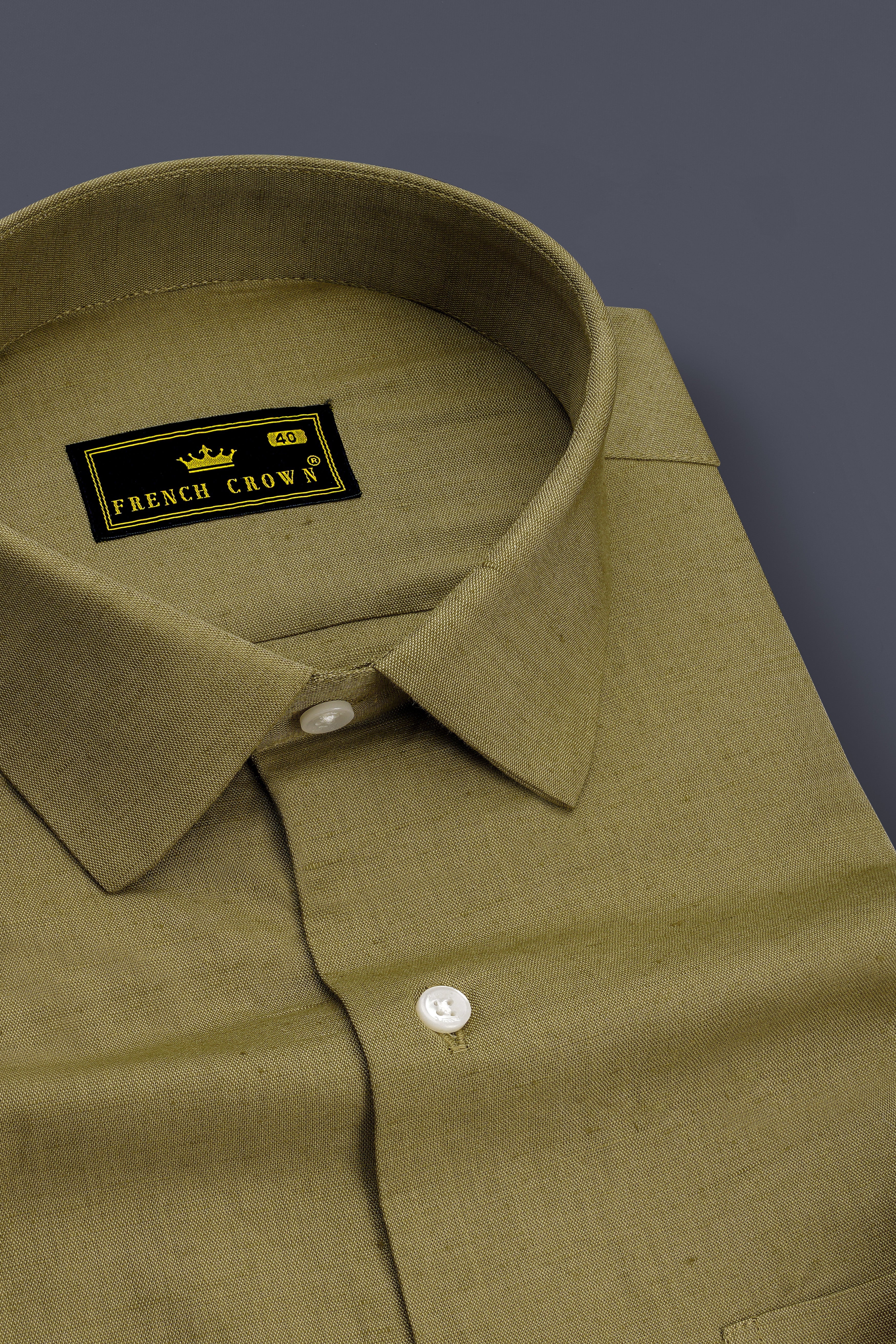 Rustaire-Lisbon Brown Luxurious Linen Dress Shirt