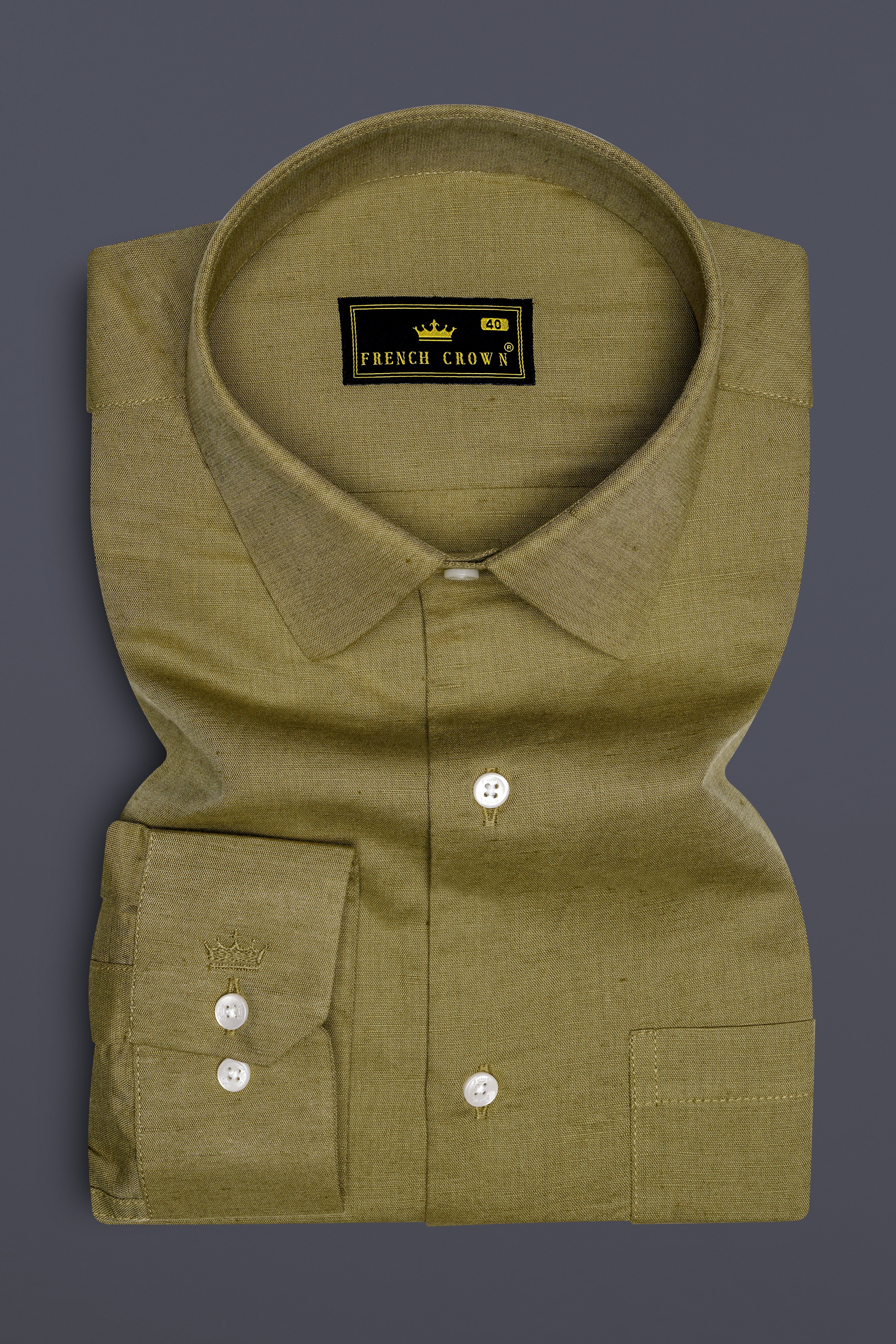 Rustaire-Lisbon Brown Luxurious Linen Dress Shirt