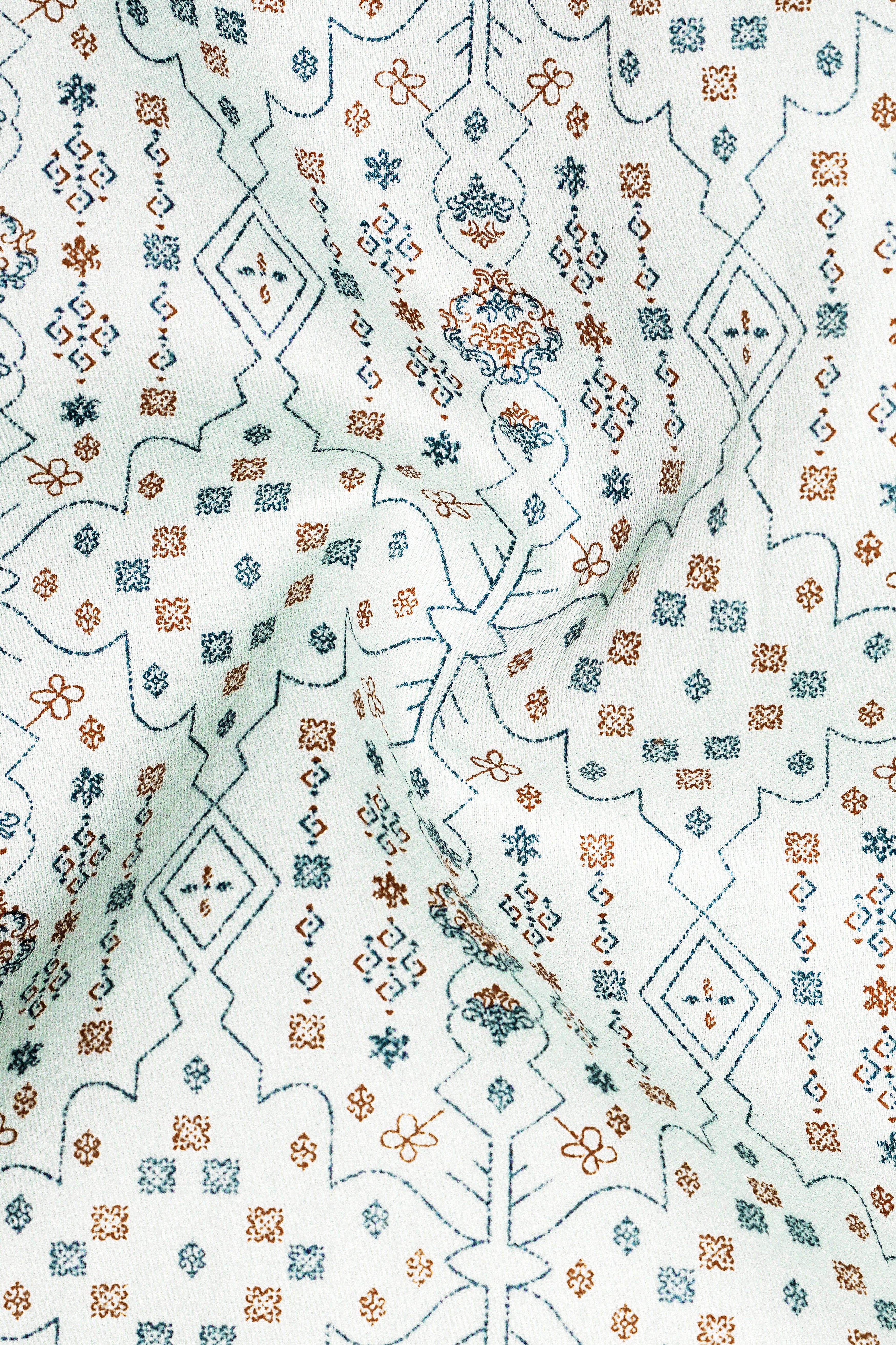 Mistique-Sea Mist Green Printed Subtle Sheen Super Soft Premium Cotton Casual Shirt