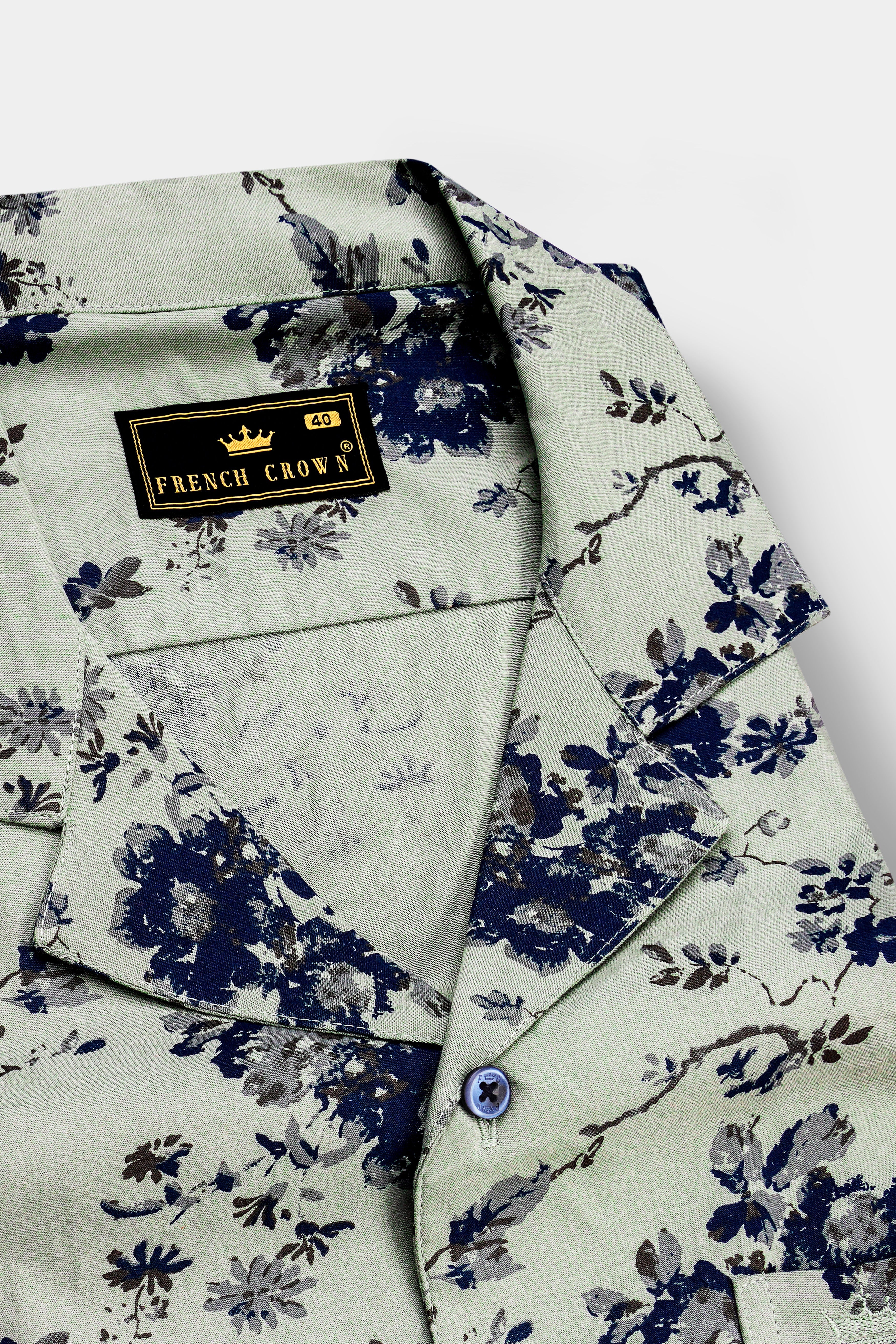 Montijo-Spanish Green Printed Oxford Premium Cotton Casual Shirt