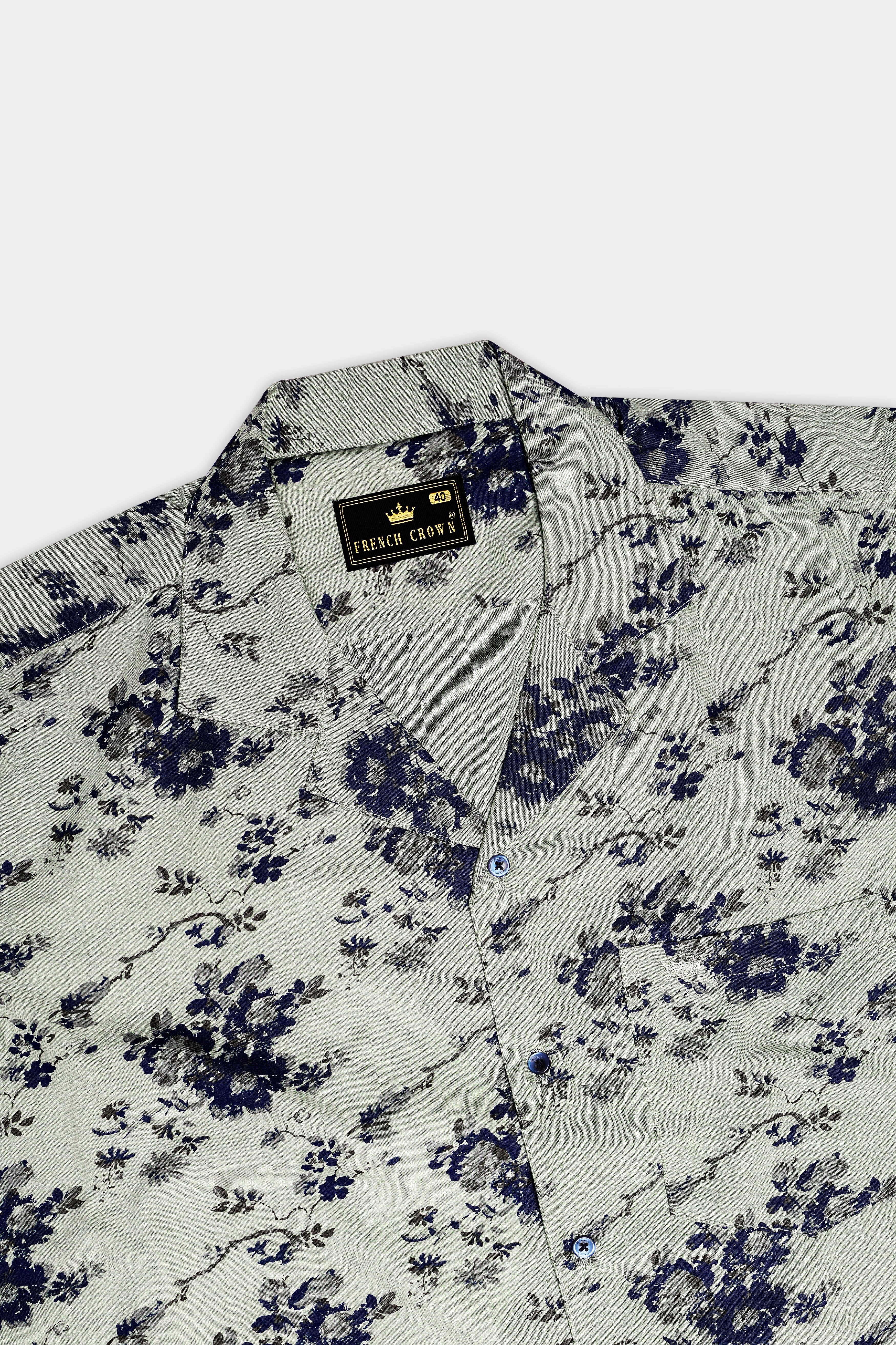 Montijo-Spanish Green Printed Oxford Premium Cotton Casual Shirt