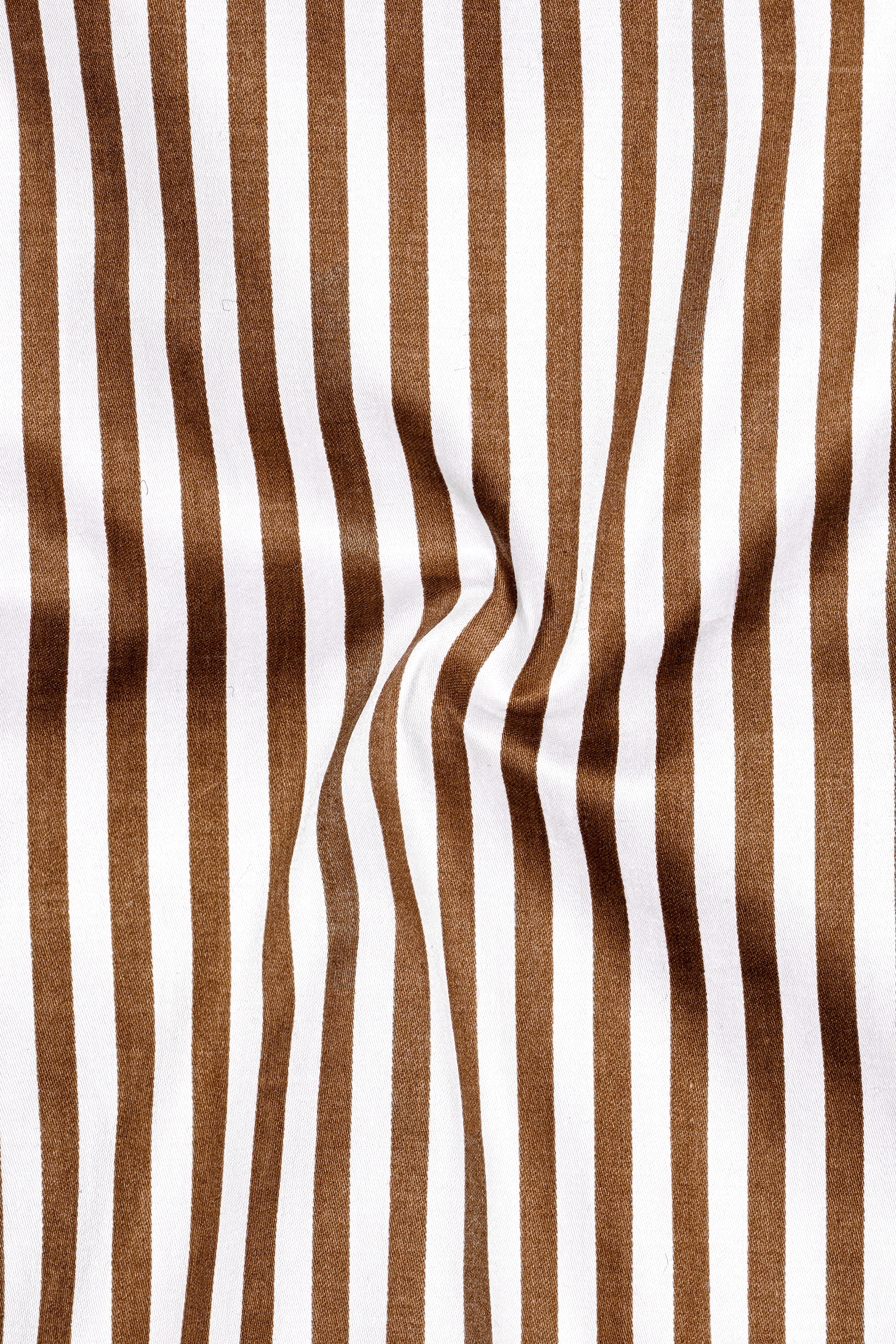 Bralisse-Tawny Brown And Bright White Striped Super Soft Premium Cotton Formal White Cuff Collar Shirt