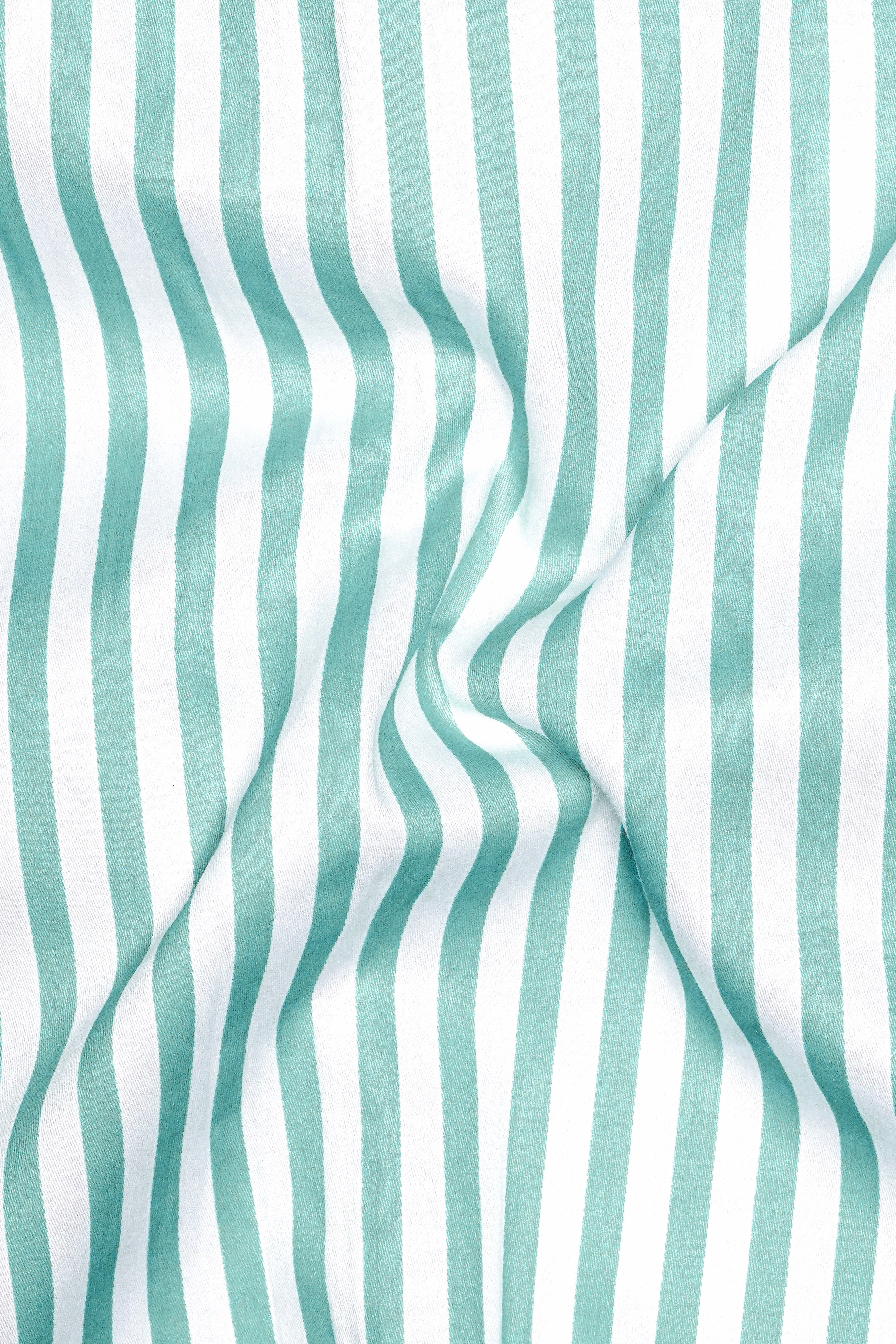 Glacira-Blizzard Blue And Bright White Striped Super Soft Premium Cotton Formal White Cuff Collar Shirt