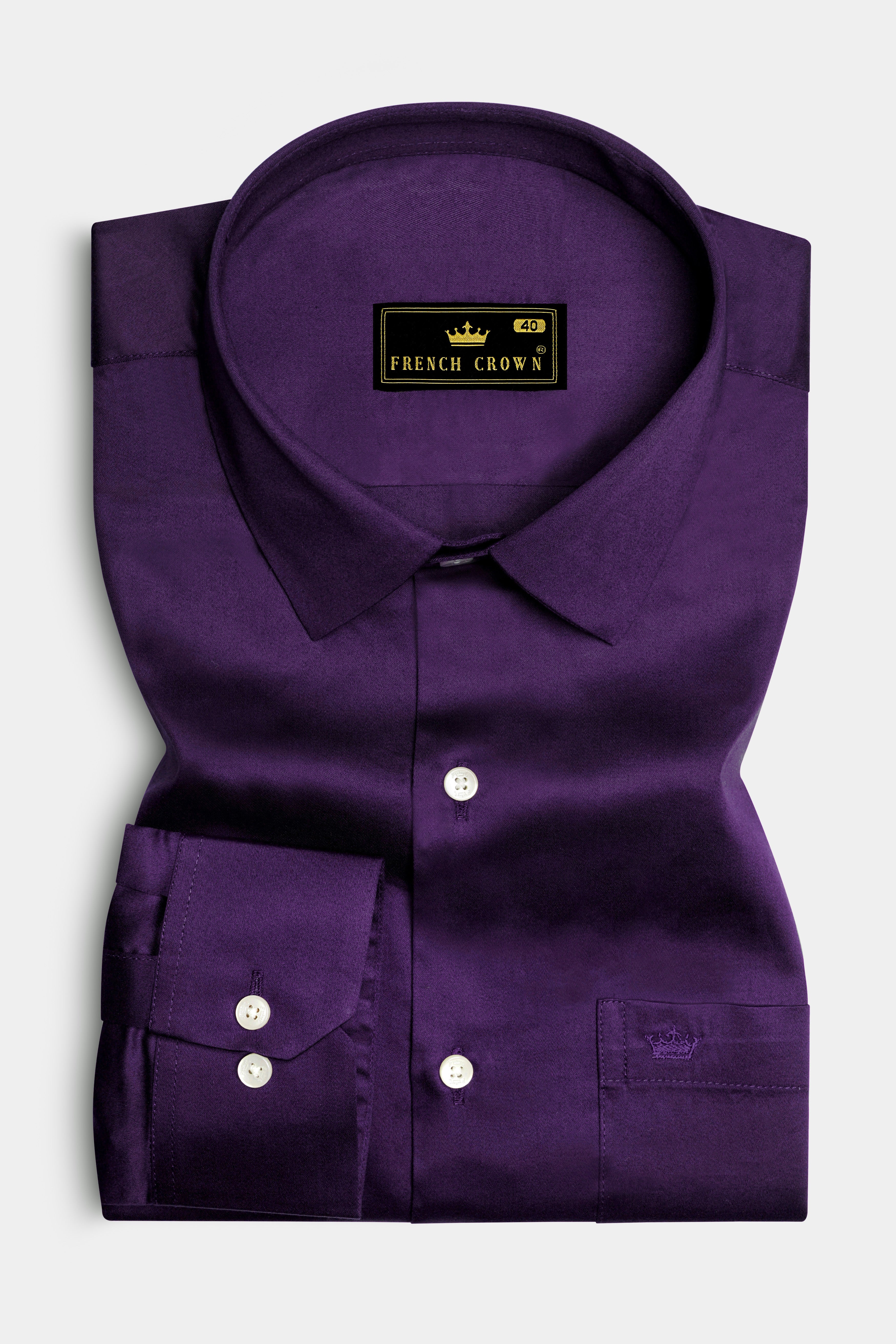 Violet-Grape Purple Subtle Sheen Super Soft Premium Cotton Dress Shirt