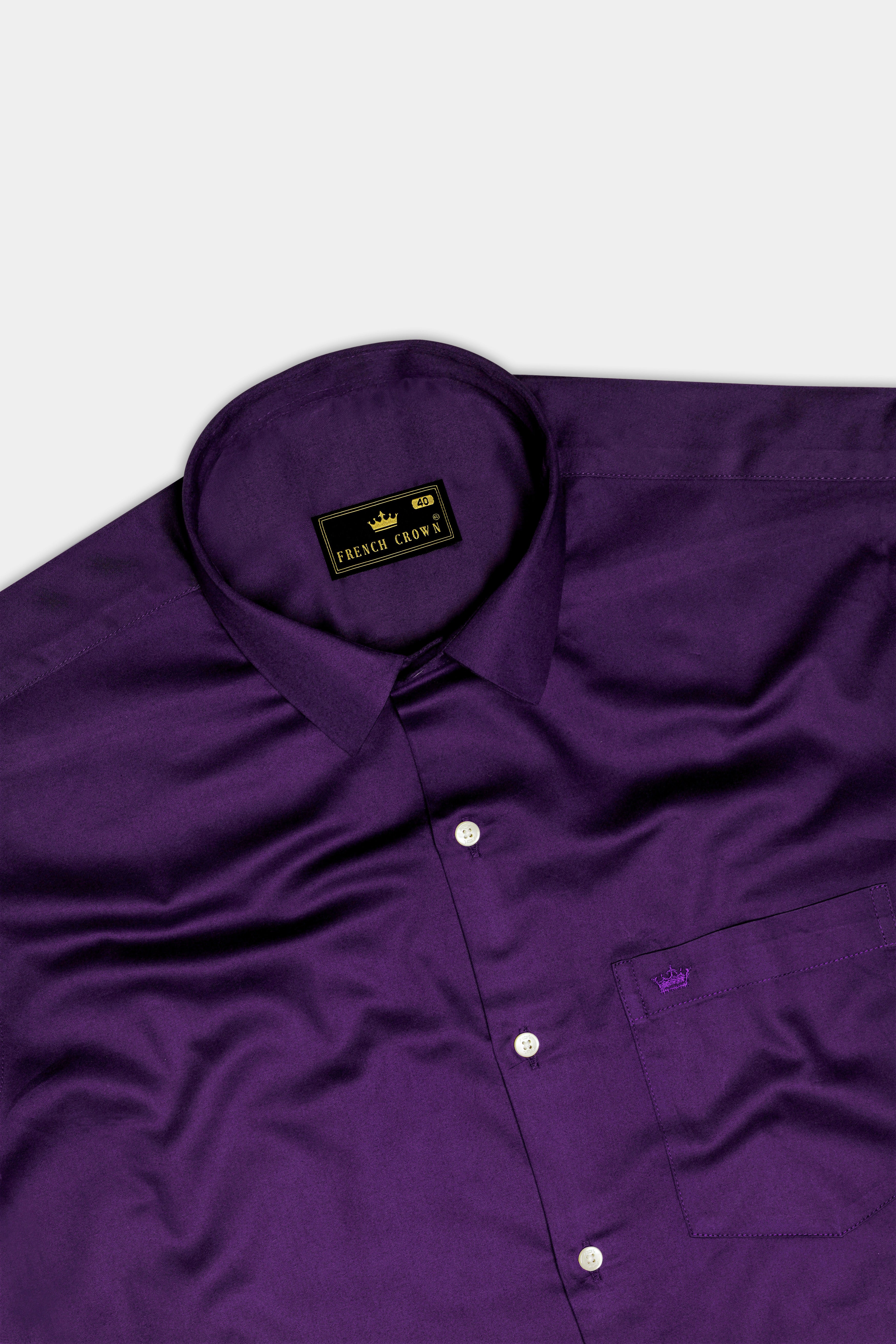 Violet-Grape Purple Subtle Sheen Super Soft Premium Cotton Dress Shirt