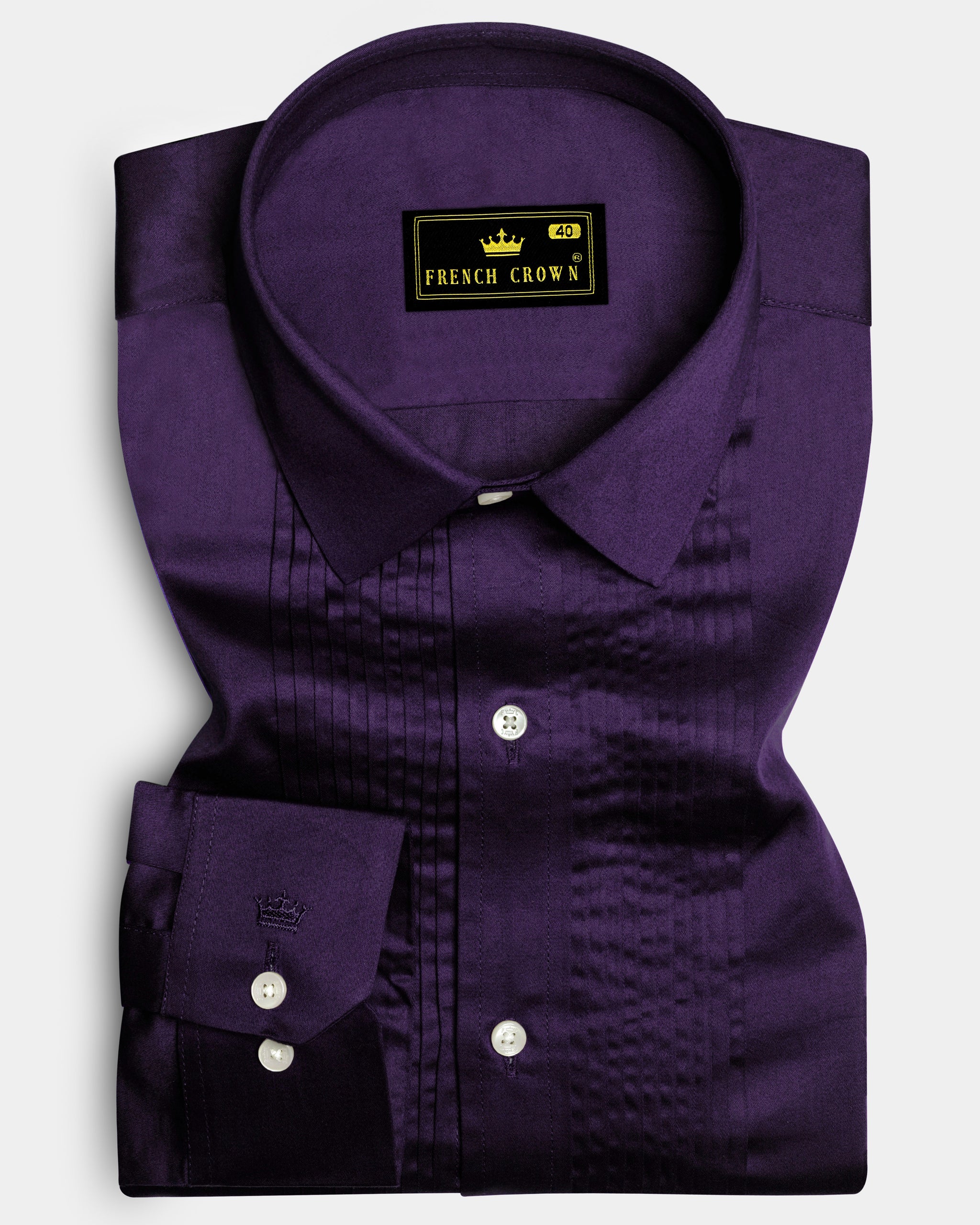 Violet-Grape Purple Plain Solid Formal Premium Cotton Shirt For Men