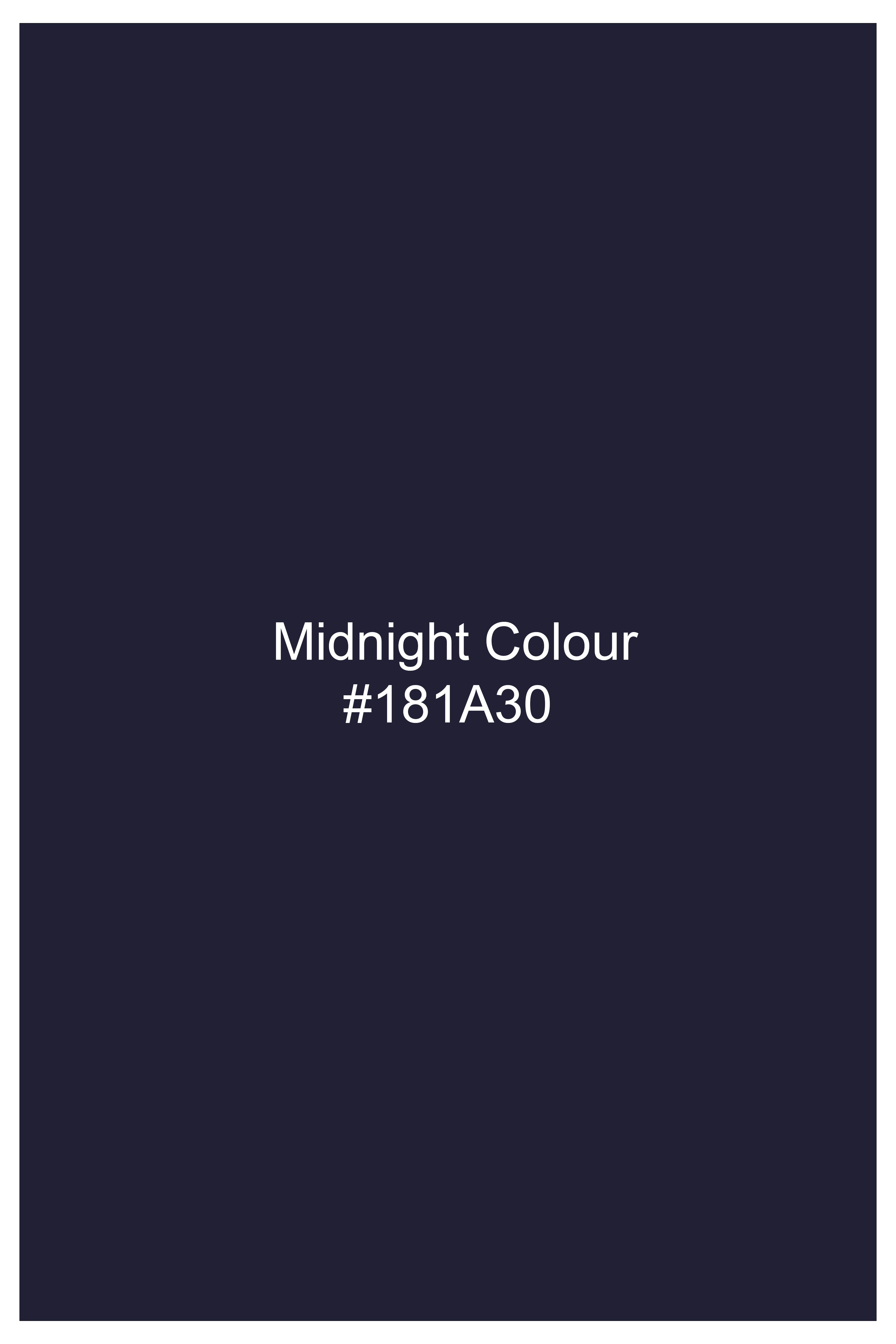 Jacrosa-Midnight Denim Blue Floral Check Jacquard Textured Super Soft Premium Cotton Casual Shirt