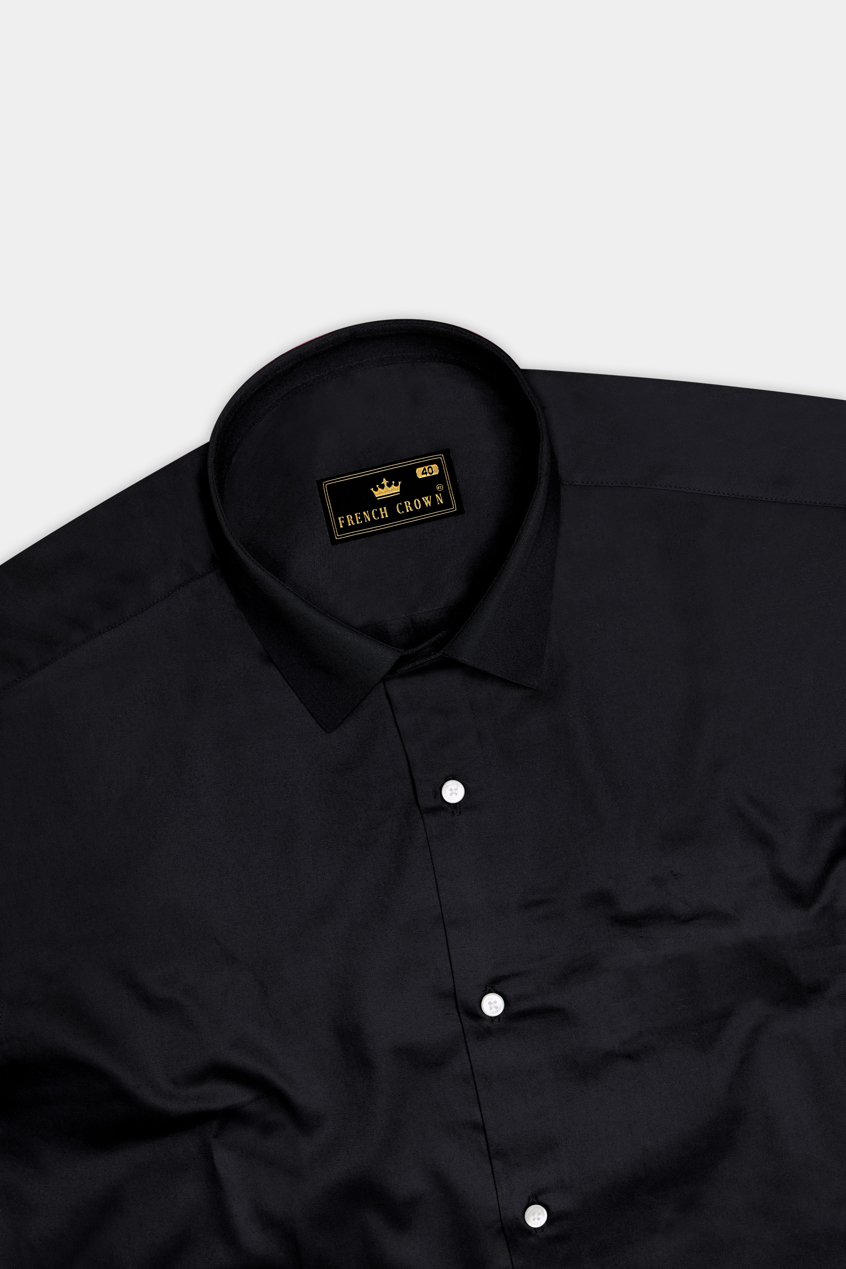 Noiriel-Jade Black Subtle Sheen Super Soft Premium Cotton Dress Shirt