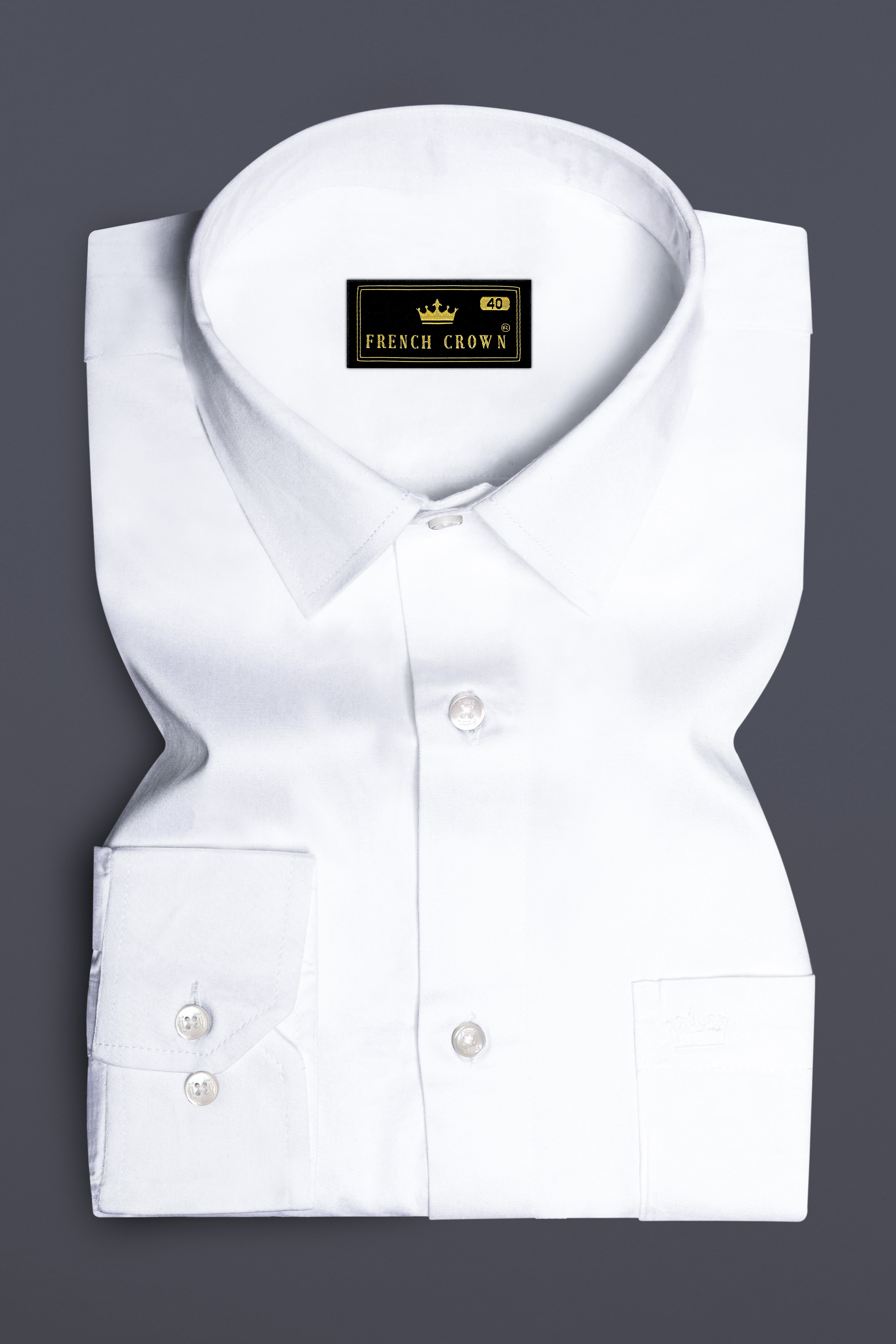 Vistalux-Bright White Subtle Sheen Super Soft Premium Cotton Dress Shirt