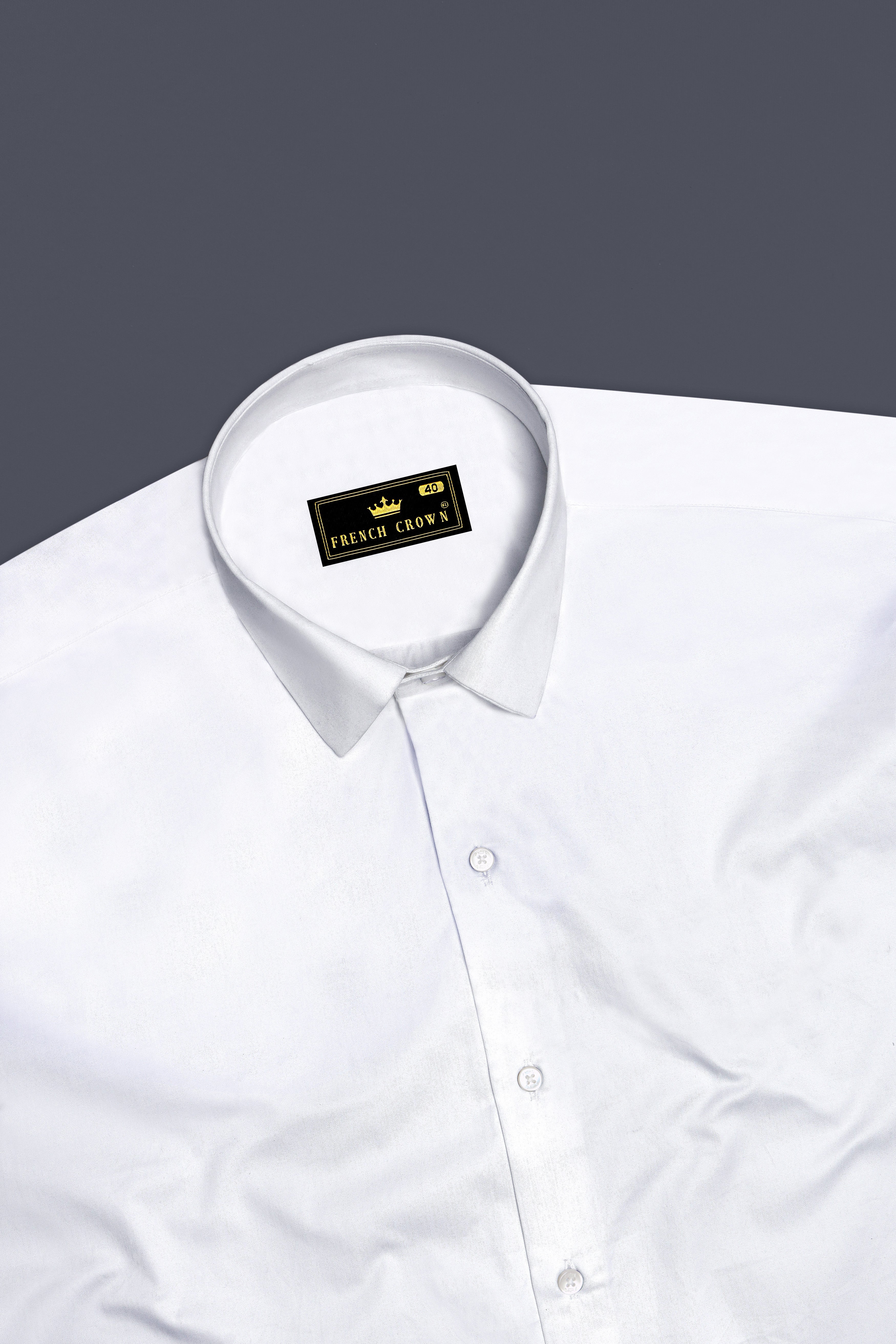Vistalux-Bright White Subtle Sheen Super Soft Premium Cotton Dress Shirt