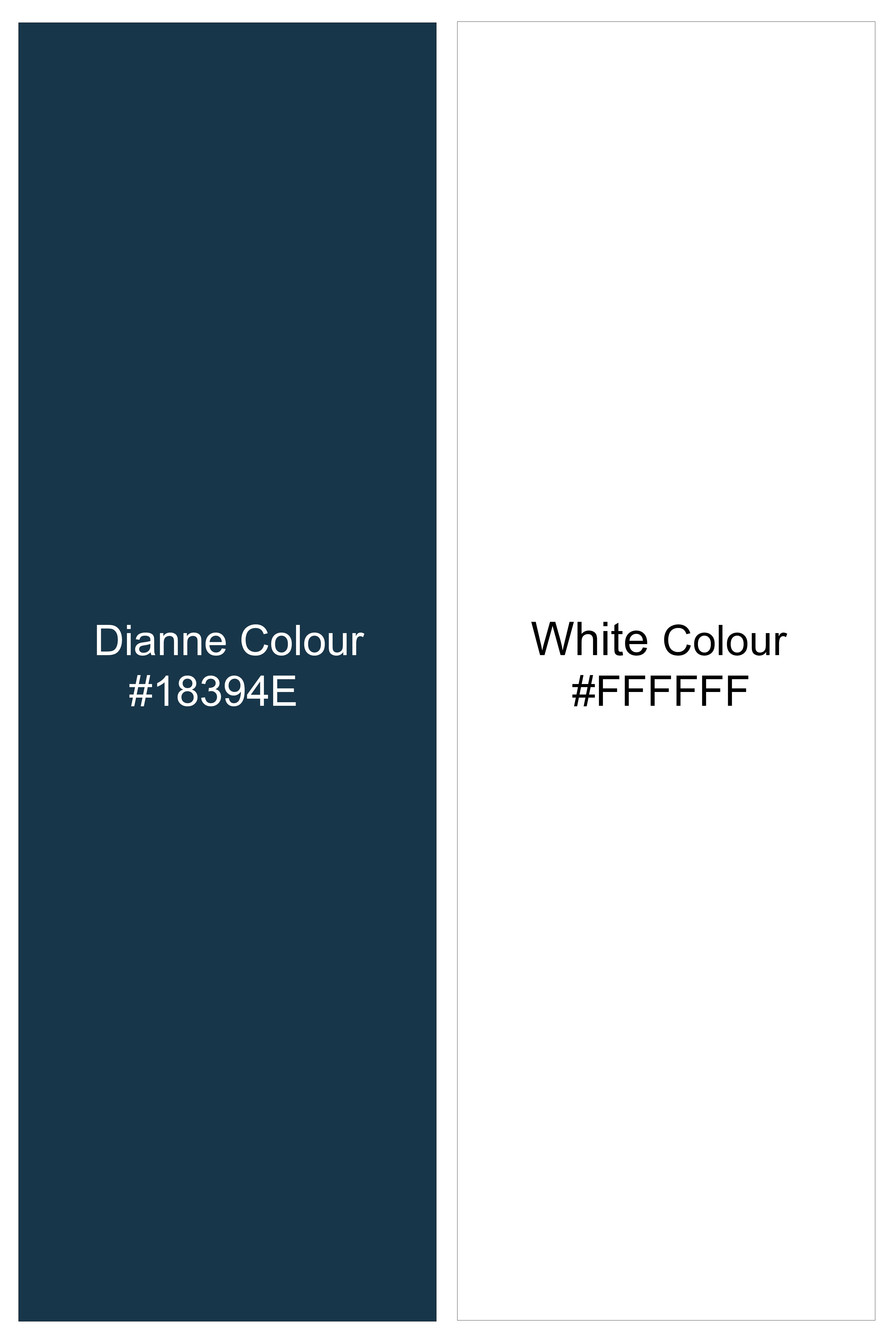 Aquivell-Dianne Blue And Bright White Aquarelle Storm Printed Super Soft Premium Cotton Semi Formal Shirt