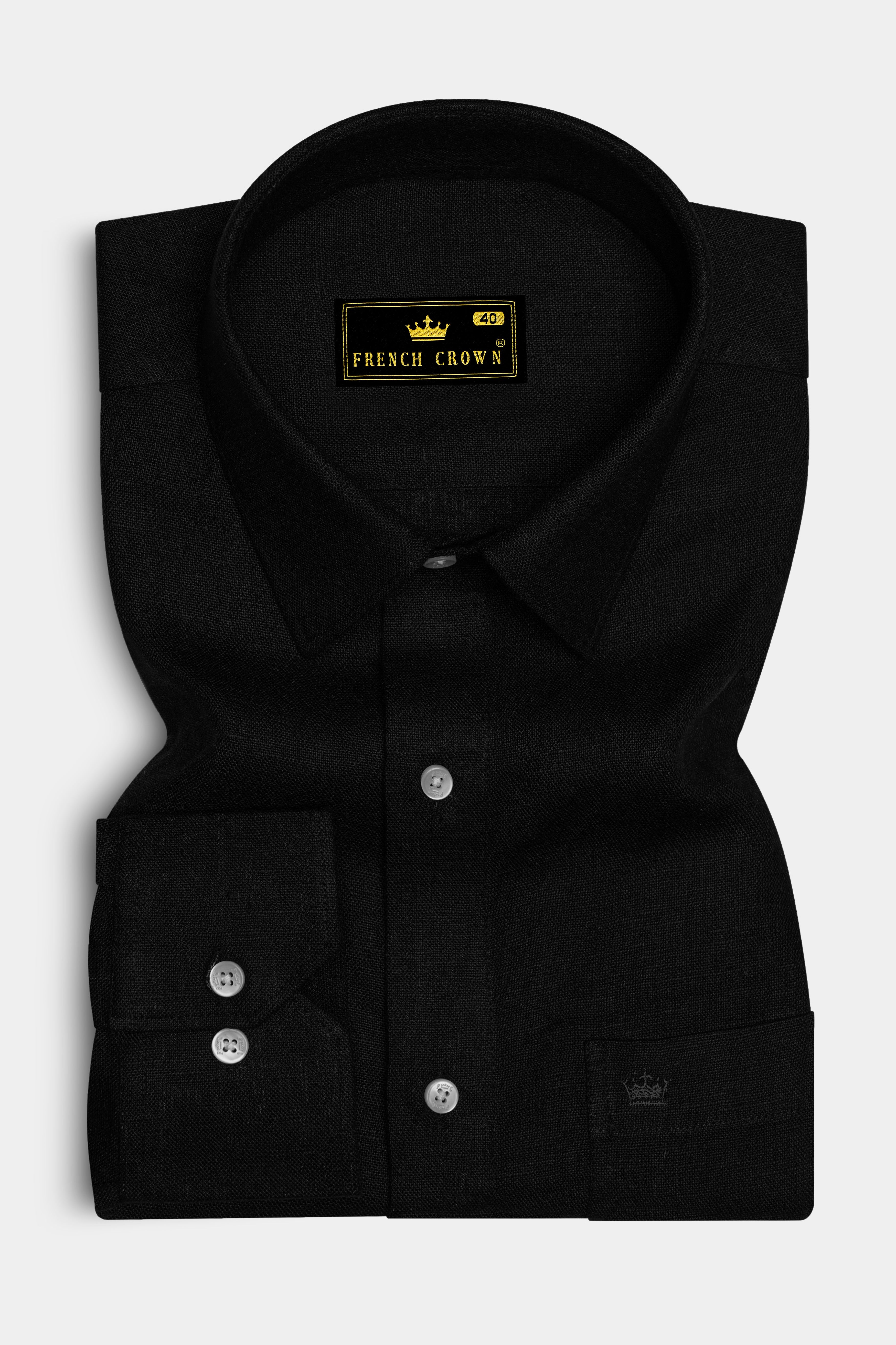 Jade Black Luxurious Linen Shirt