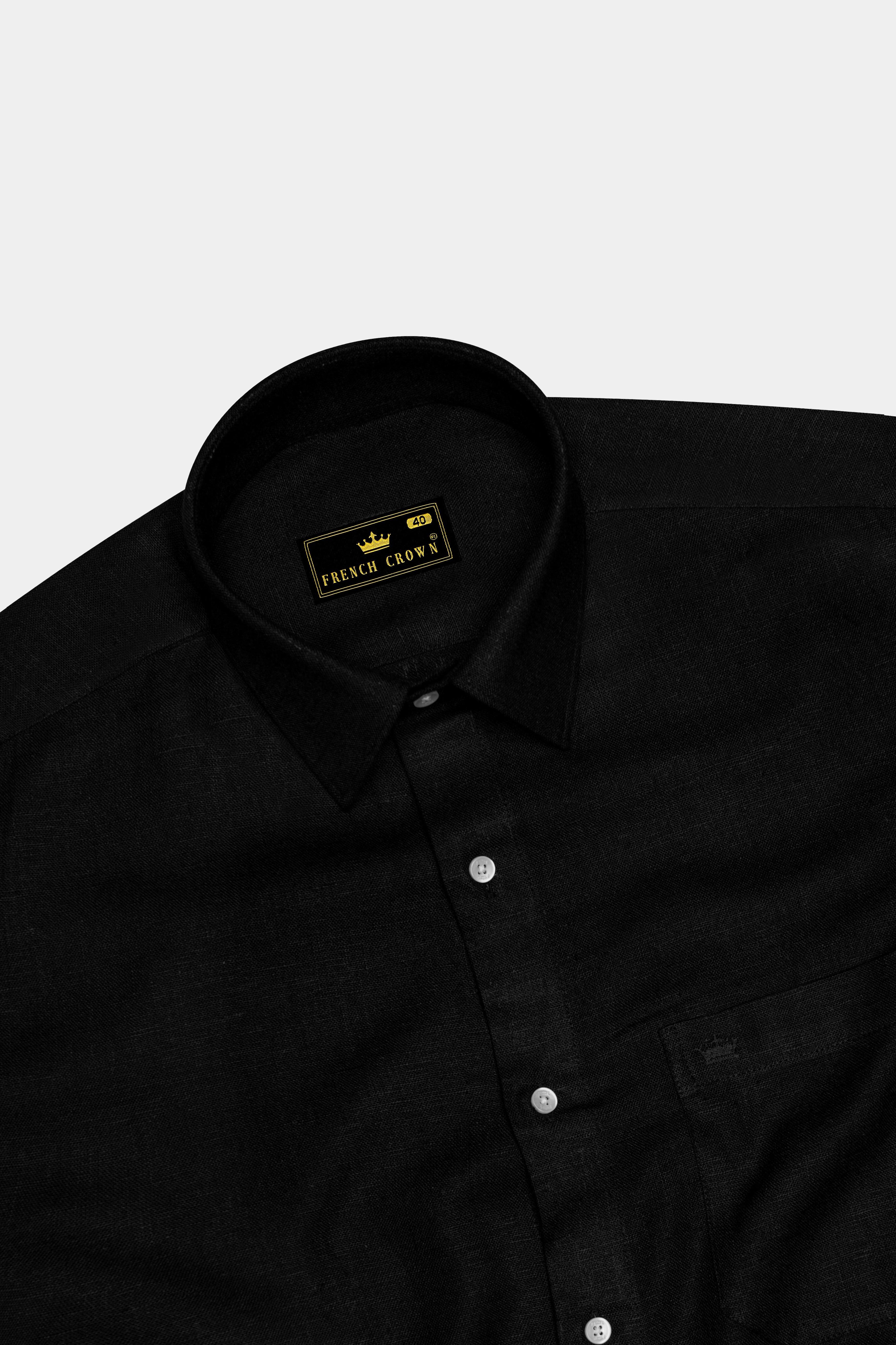 Jade Black Luxurious Linen Shirt