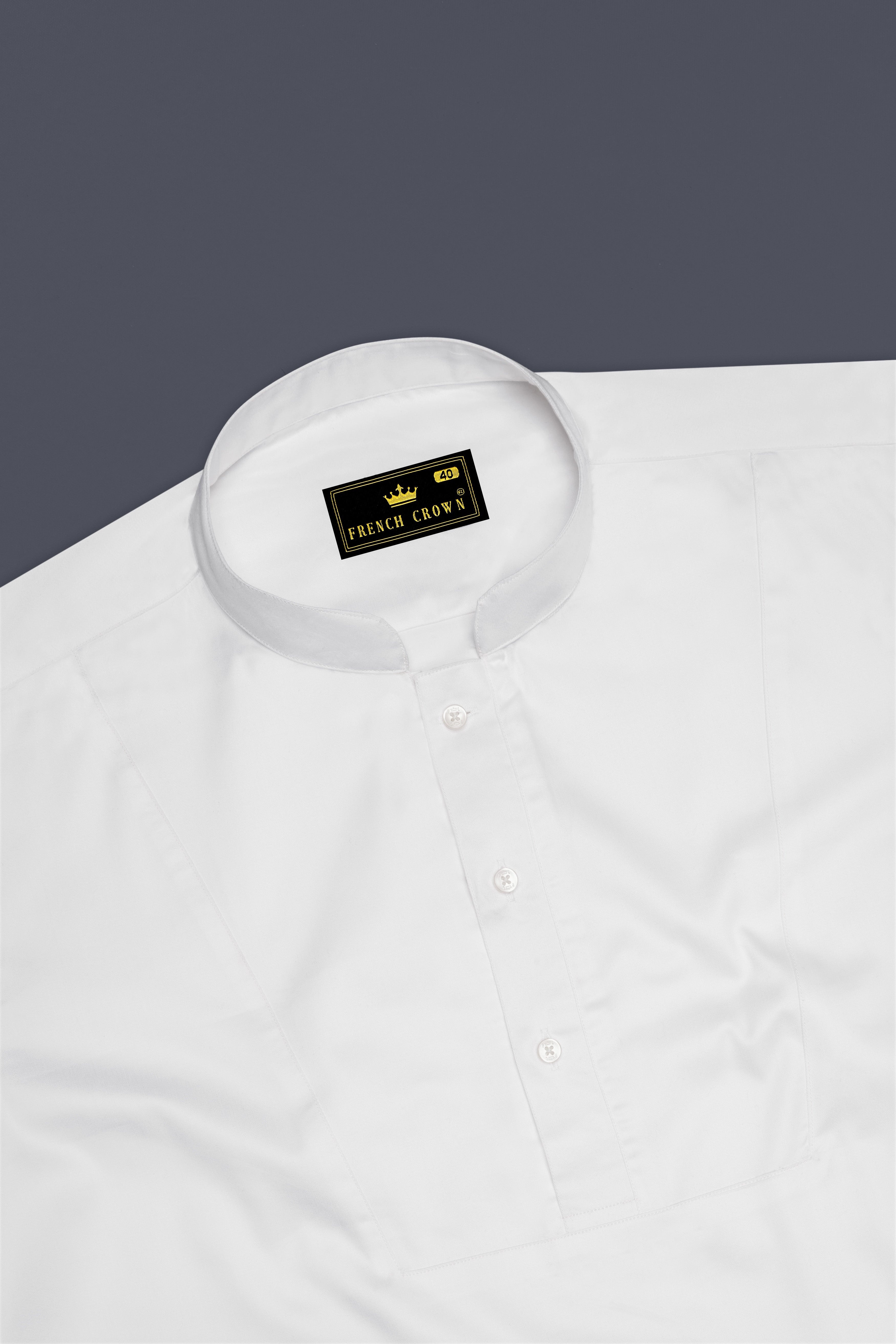 Biancoro-Bright White Subtle Sheen Super Soft Premium Cotton Casual Designer Shirt