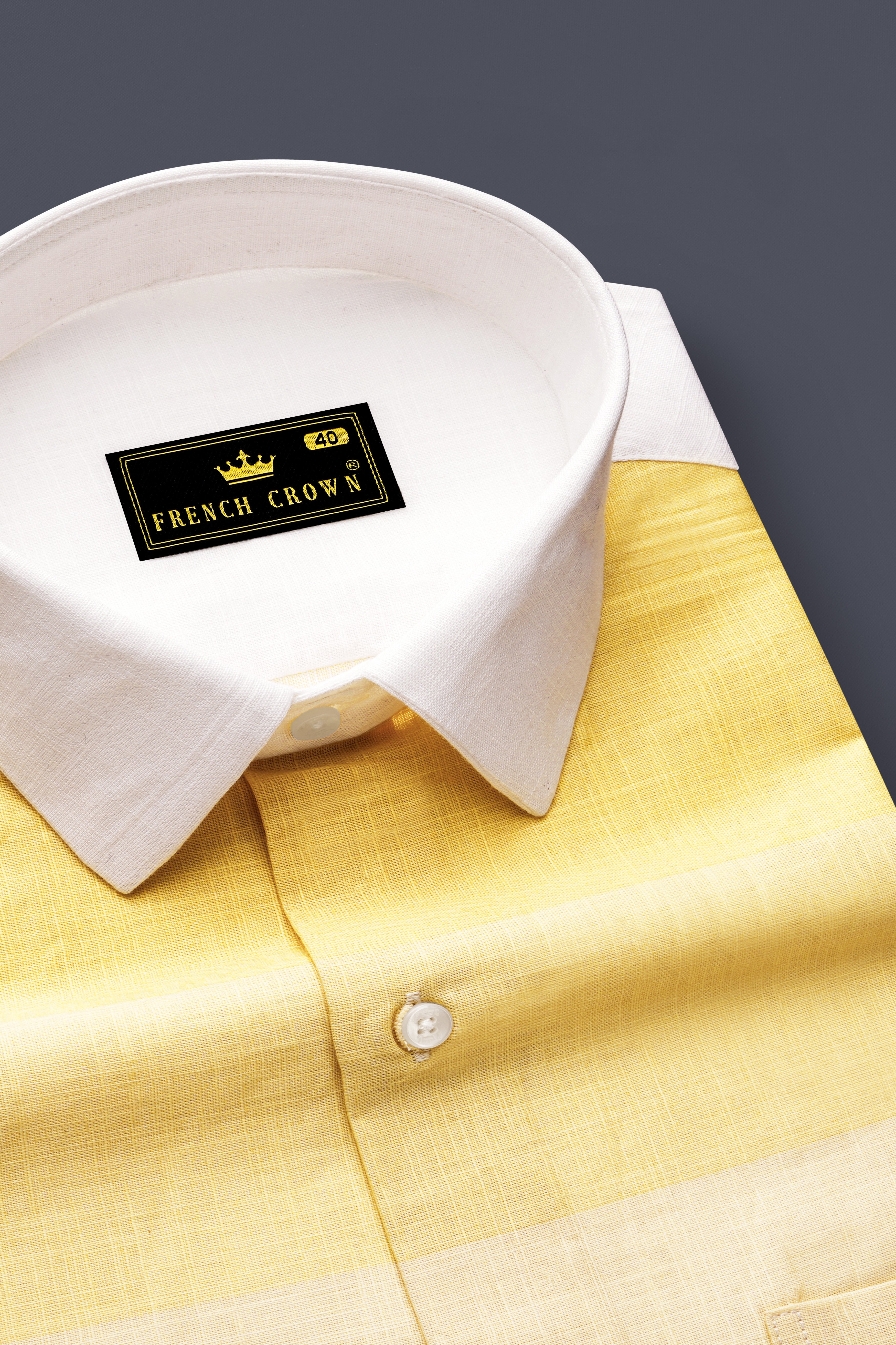 Zaffaro-Primrose Yellow Sunset Stripes Luxurious Linen Casual Shirt