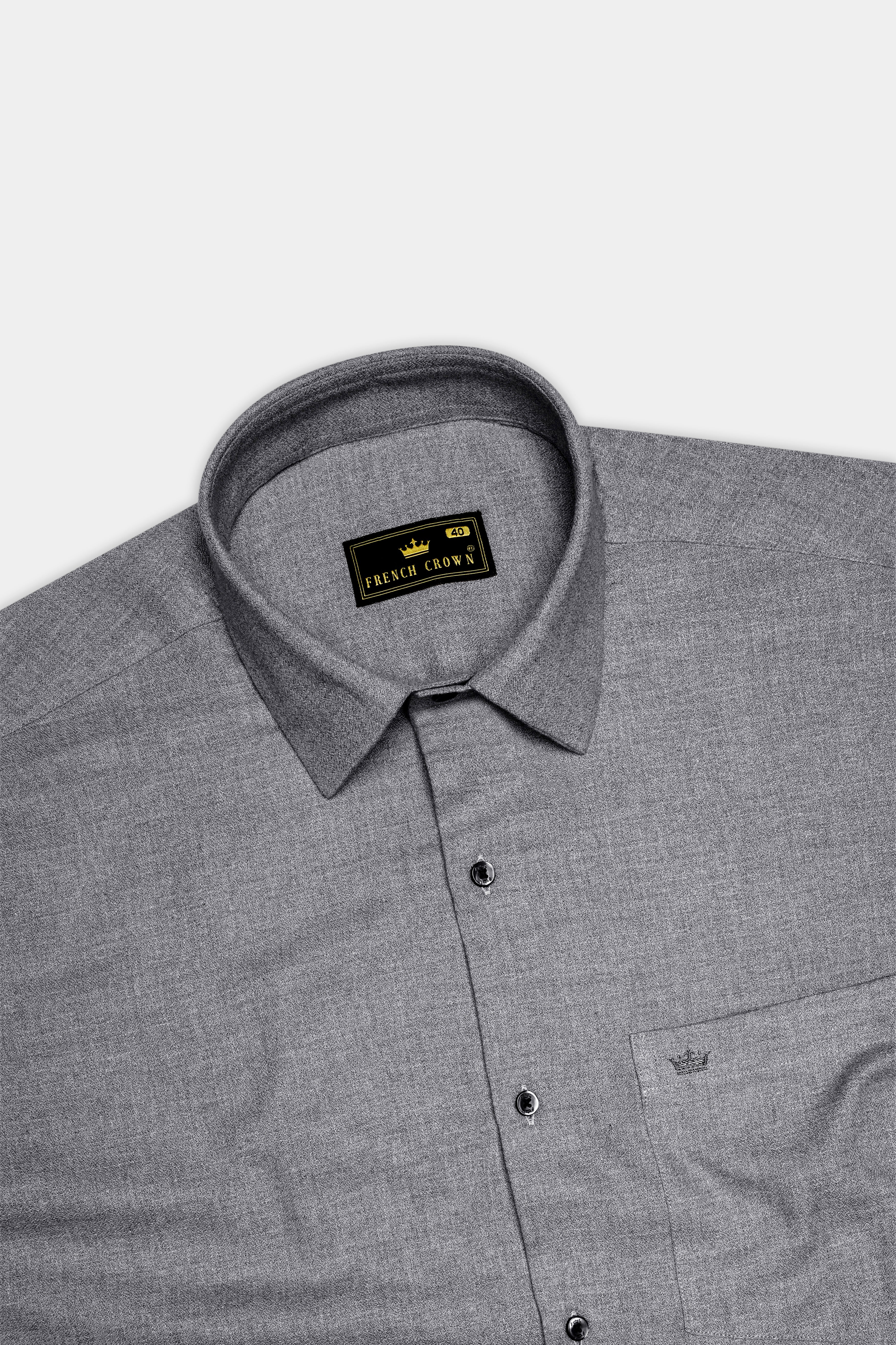 Cinerro-Gunsmoke Gray Dobby Textured Super Soft Premium Cotton Dress Shirt