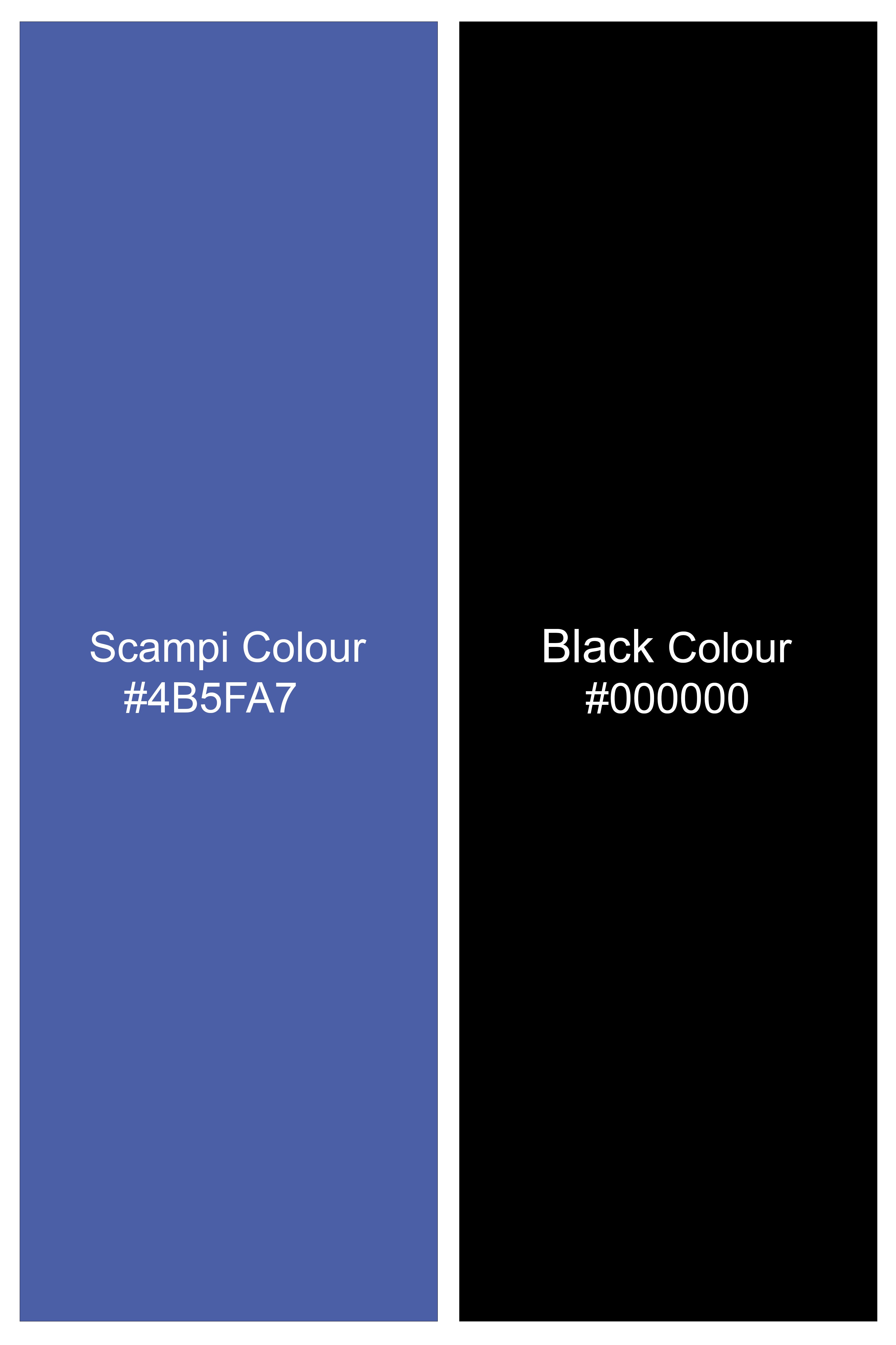 Blunero-Scampi Blue And Jade Black Super Soft Premium Cotton Semi Formal Shirt