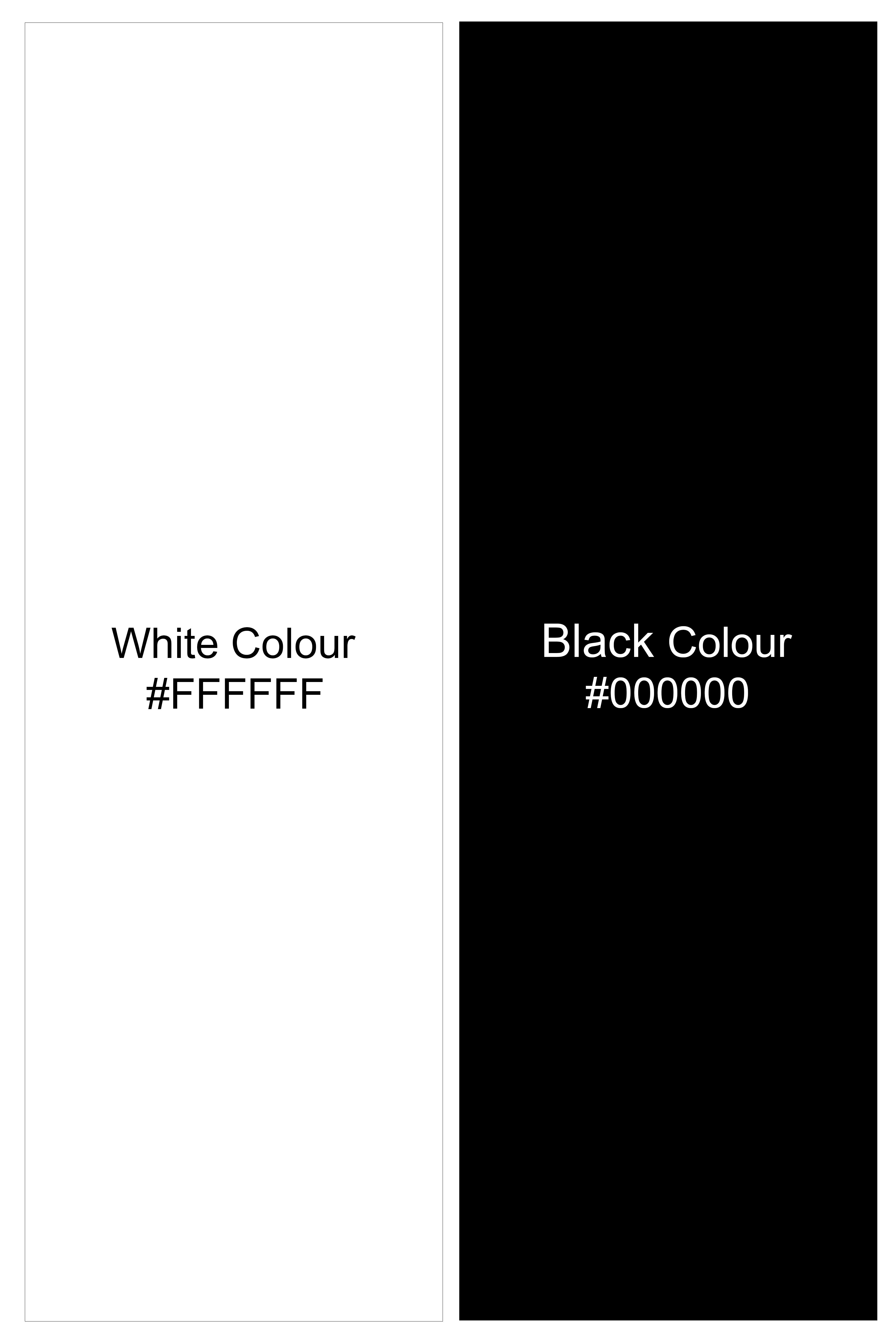 Nerbian-Bright White And Jade Black Pin Striped Subtle Sheen Super Soft Premium Cotton Dress Shirt