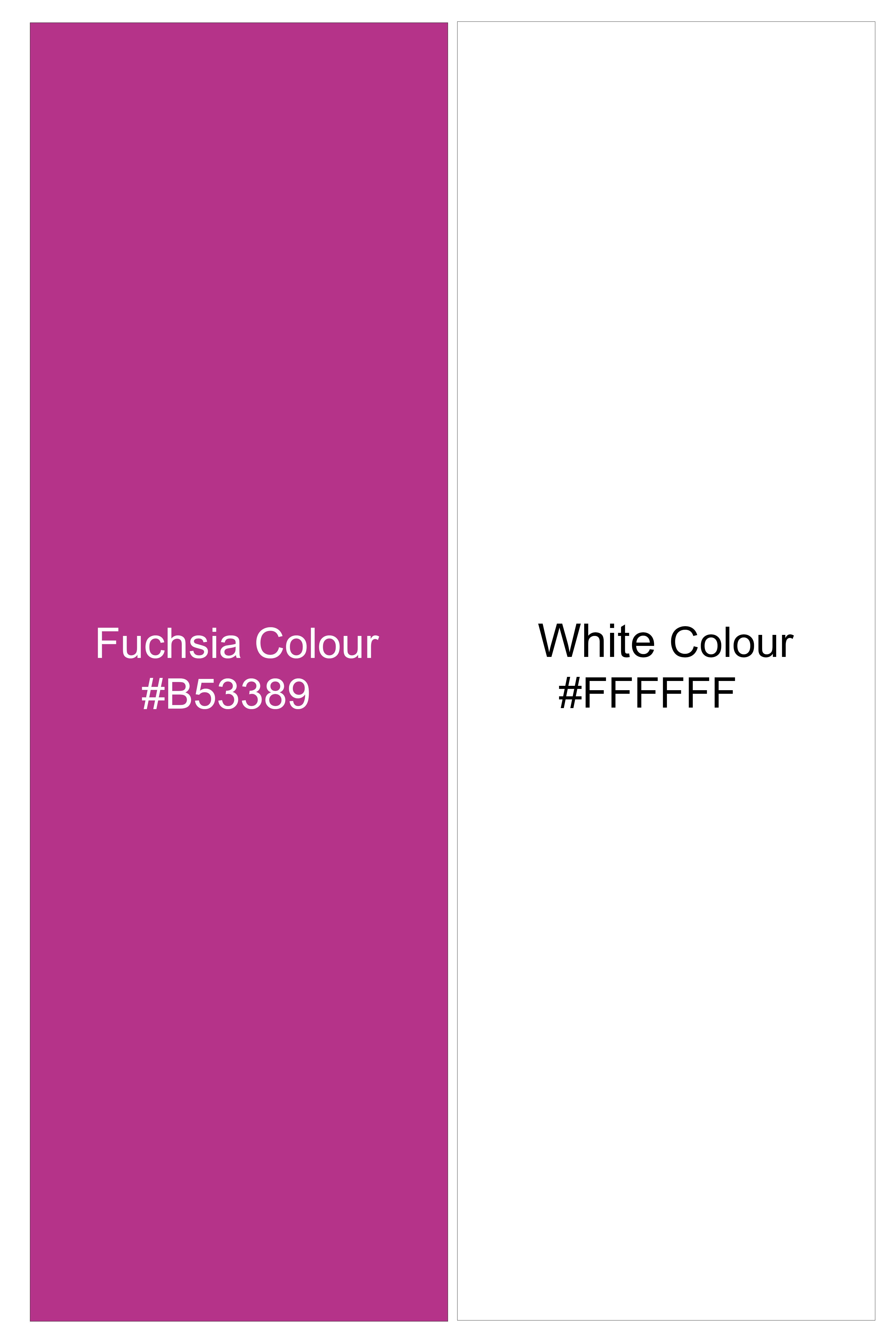 Candrosa-Fuchsia Purple And Bright White Candy Striped Subtle Sheen Super Soft Premium Cotton Cuff Collar Dress Shirt