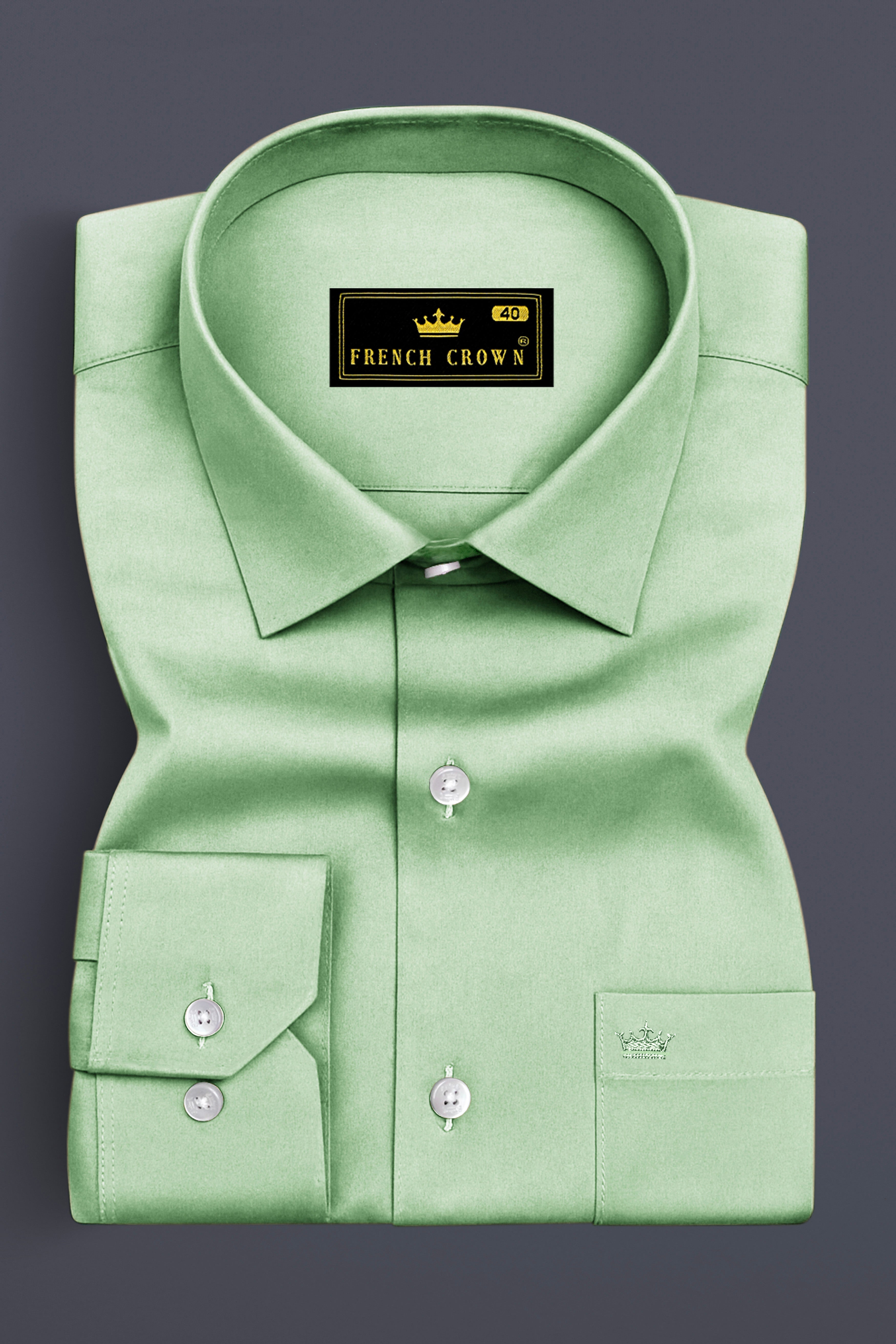 Verdoro-Oxley Green Subtle Sheen Super Soft Premium Cotton Dress Shirt