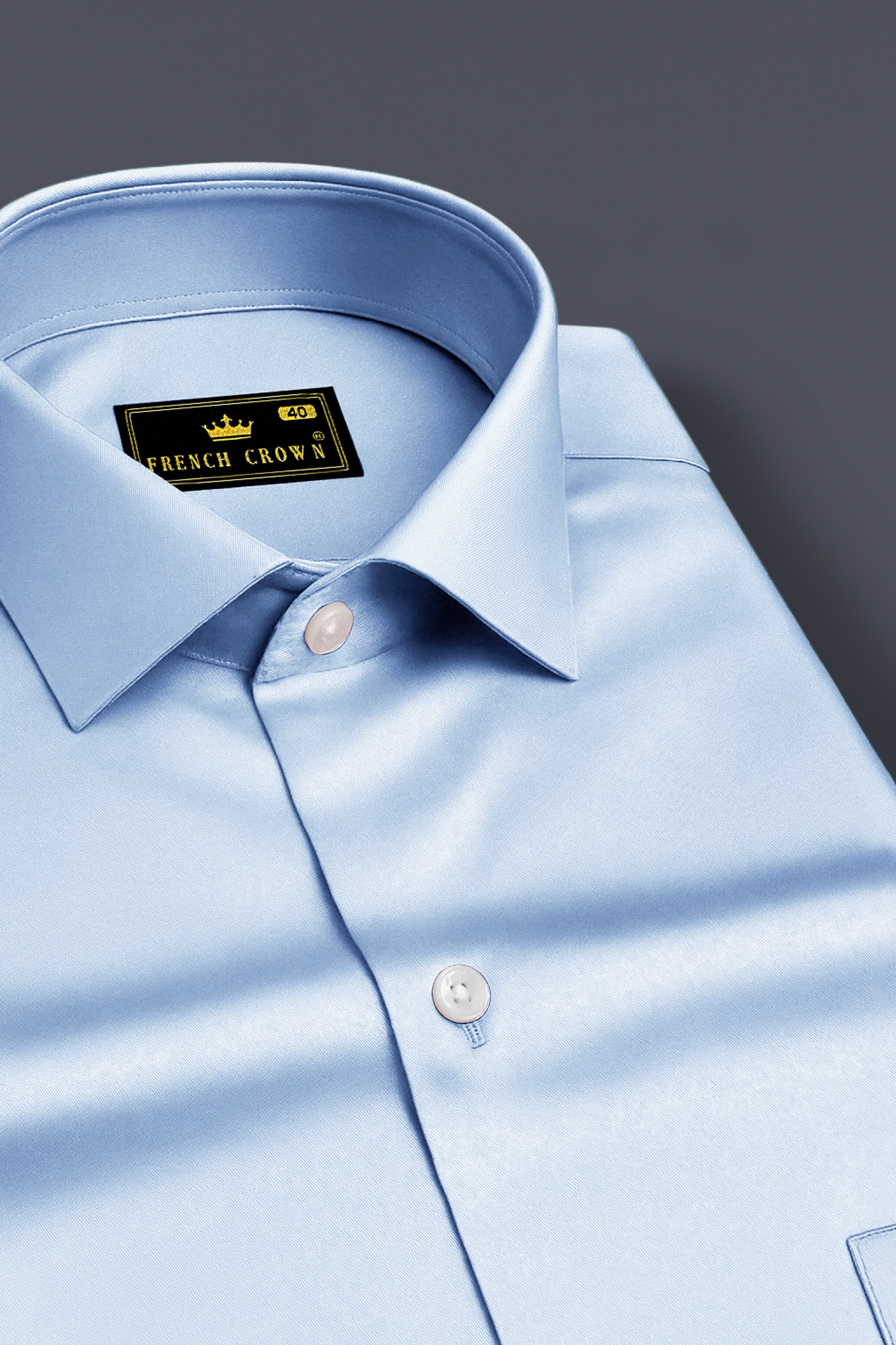 Bluessenza-Cornflower Blue Subtle Sheen Super Soft Premium Cotton Dress Shirt