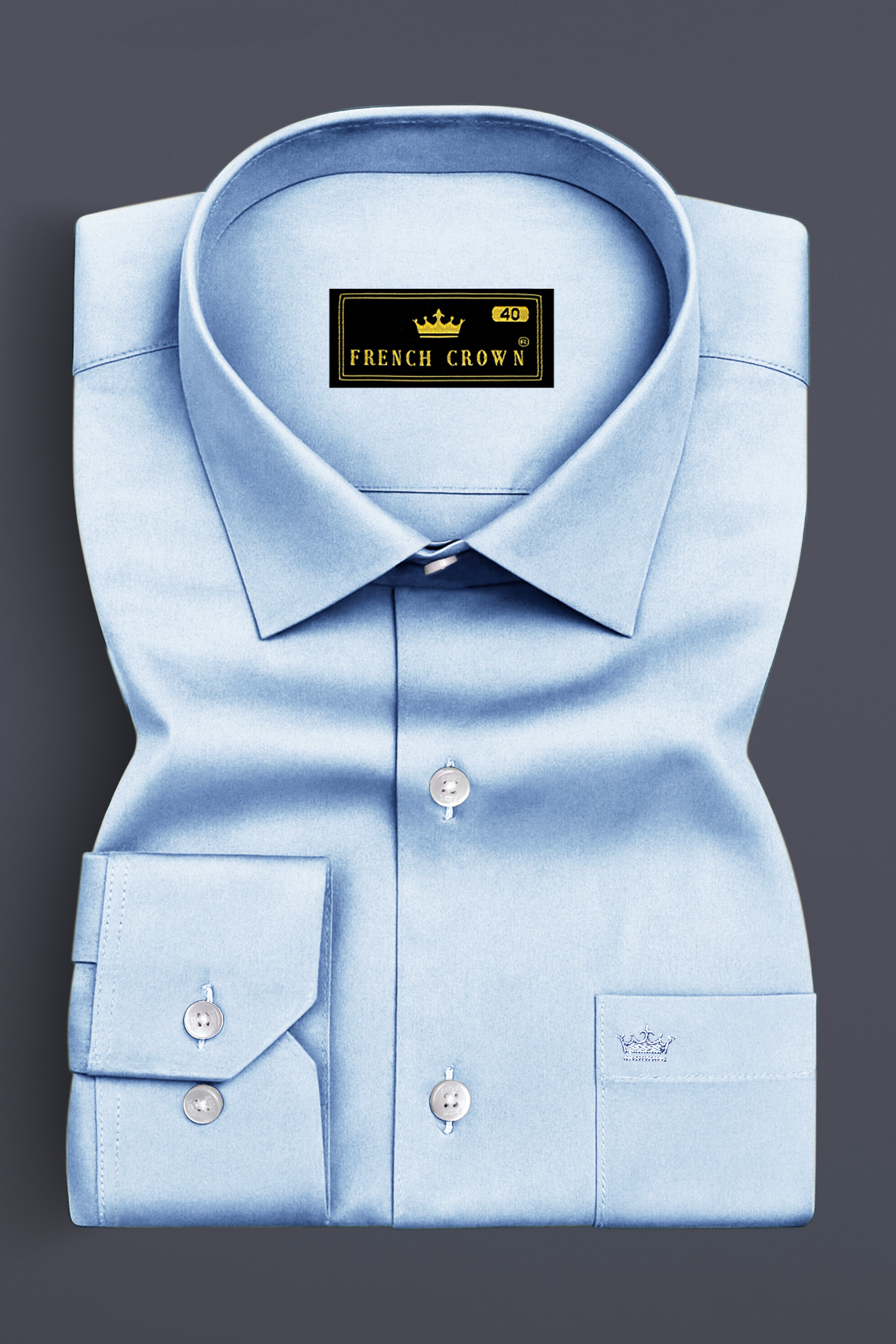 Bluessenza-Cornflower Blue Subtle Sheen Super Soft Premium Cotton Dress Shirt