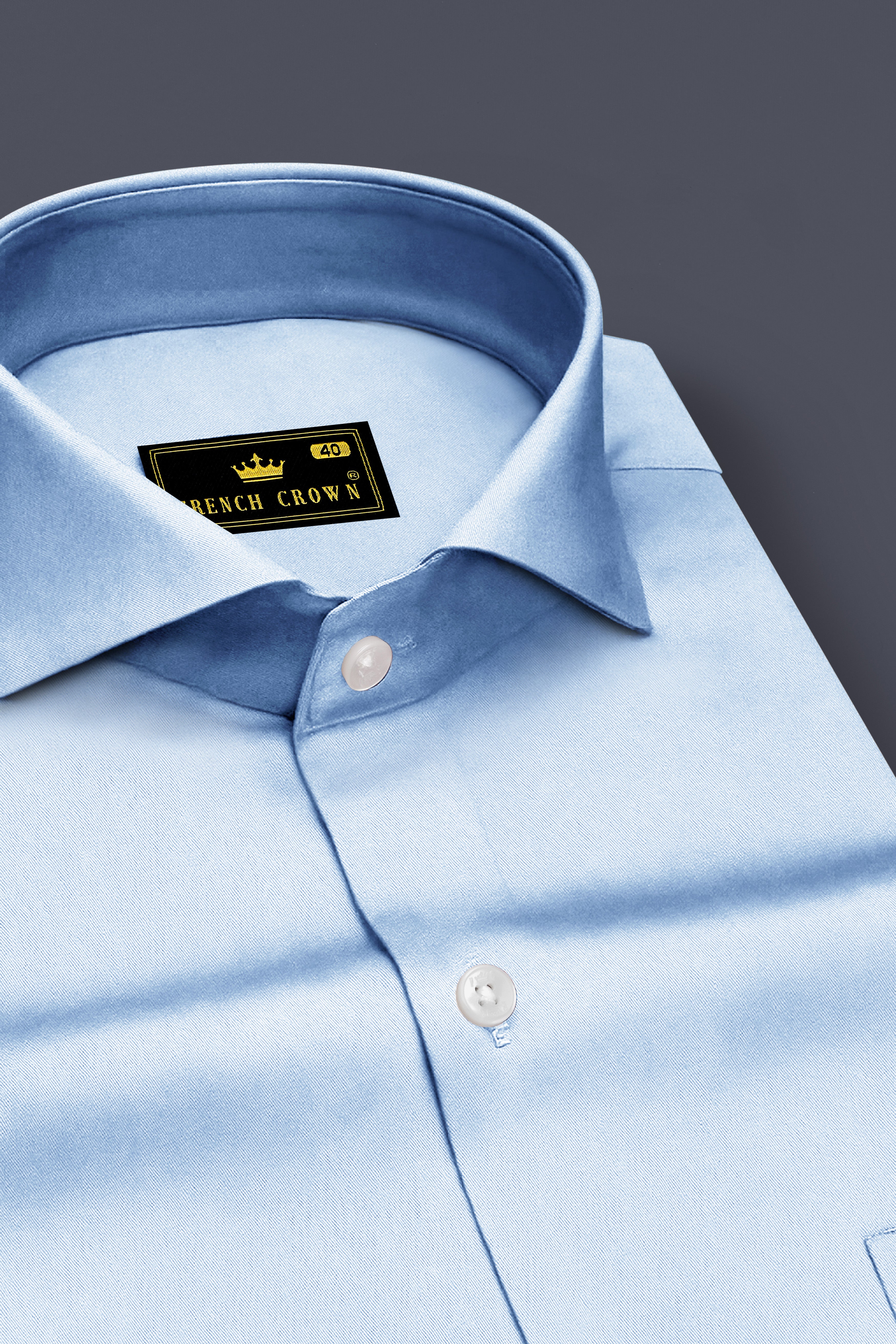 Bluessenza-Cornflower Blue Subtle Sheen Super Soft Premium Cotton Cut Away Collar Dress Shirt