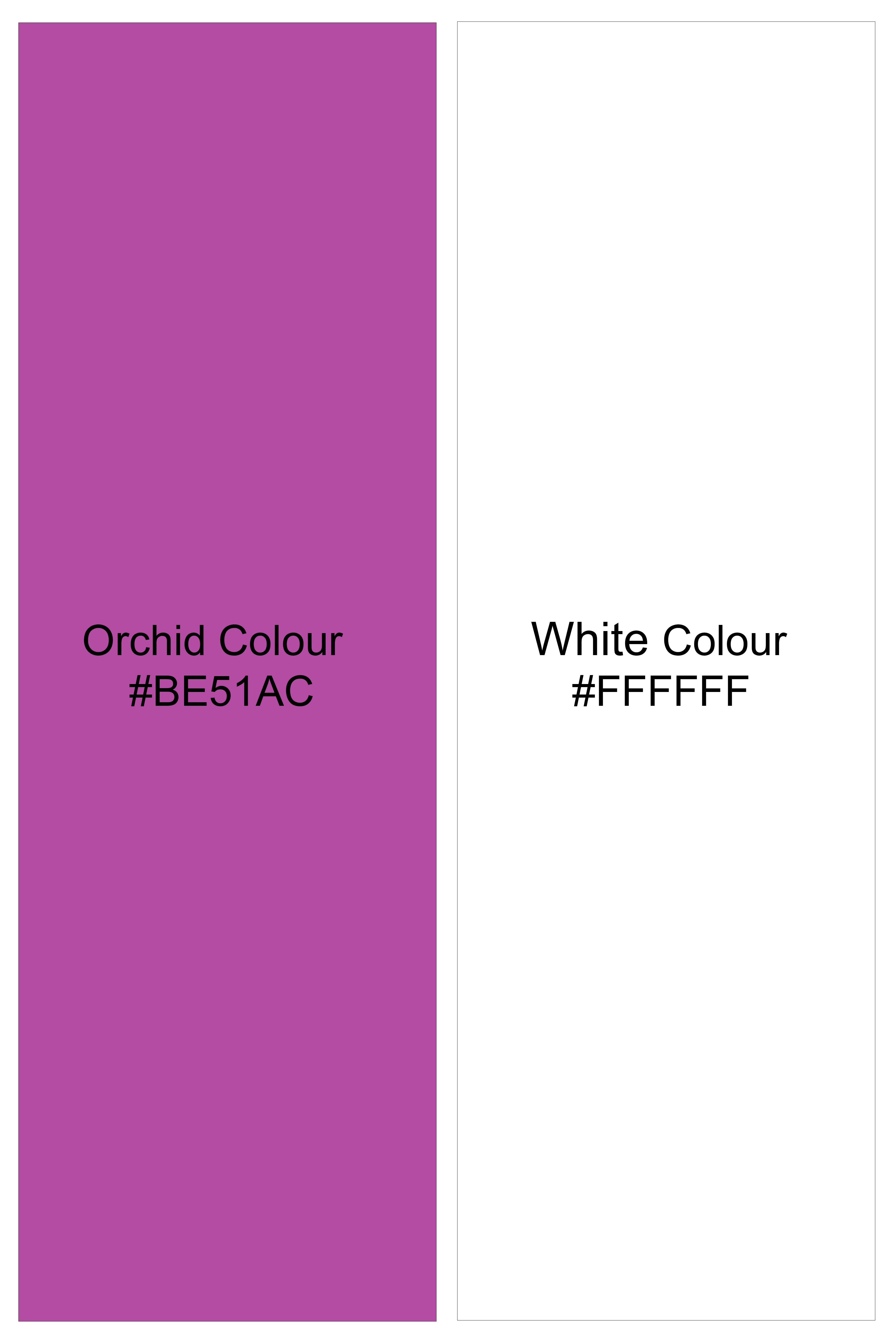 Aureline-Orchid Purple And Bright White Awning Striped Subtle Sheen Super Soft Premium Cotton Dress Shirt