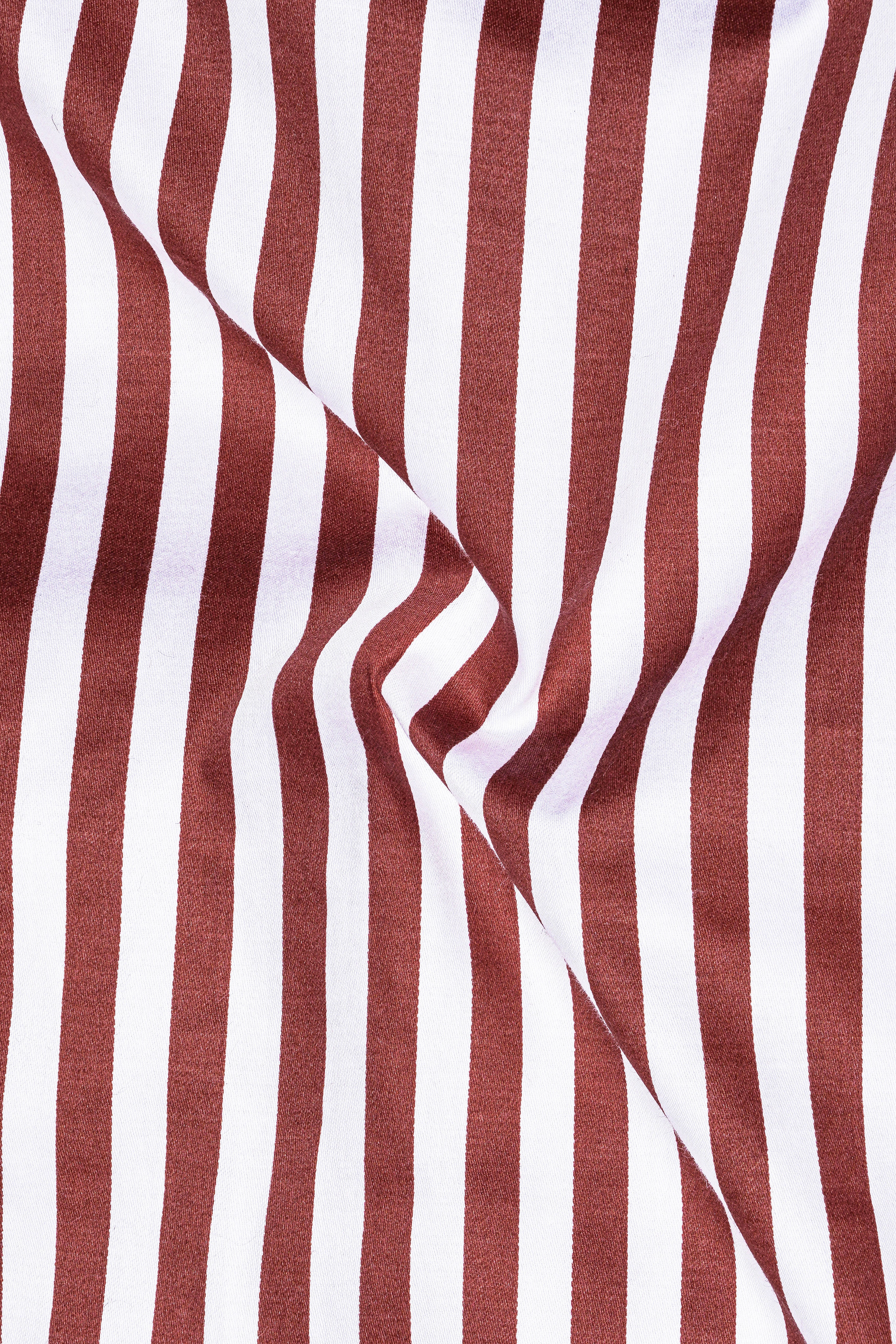 Brunoro-Ironstone Brown And Bright White Candy Striped Super Soft Premium Cotton Dress Shirt