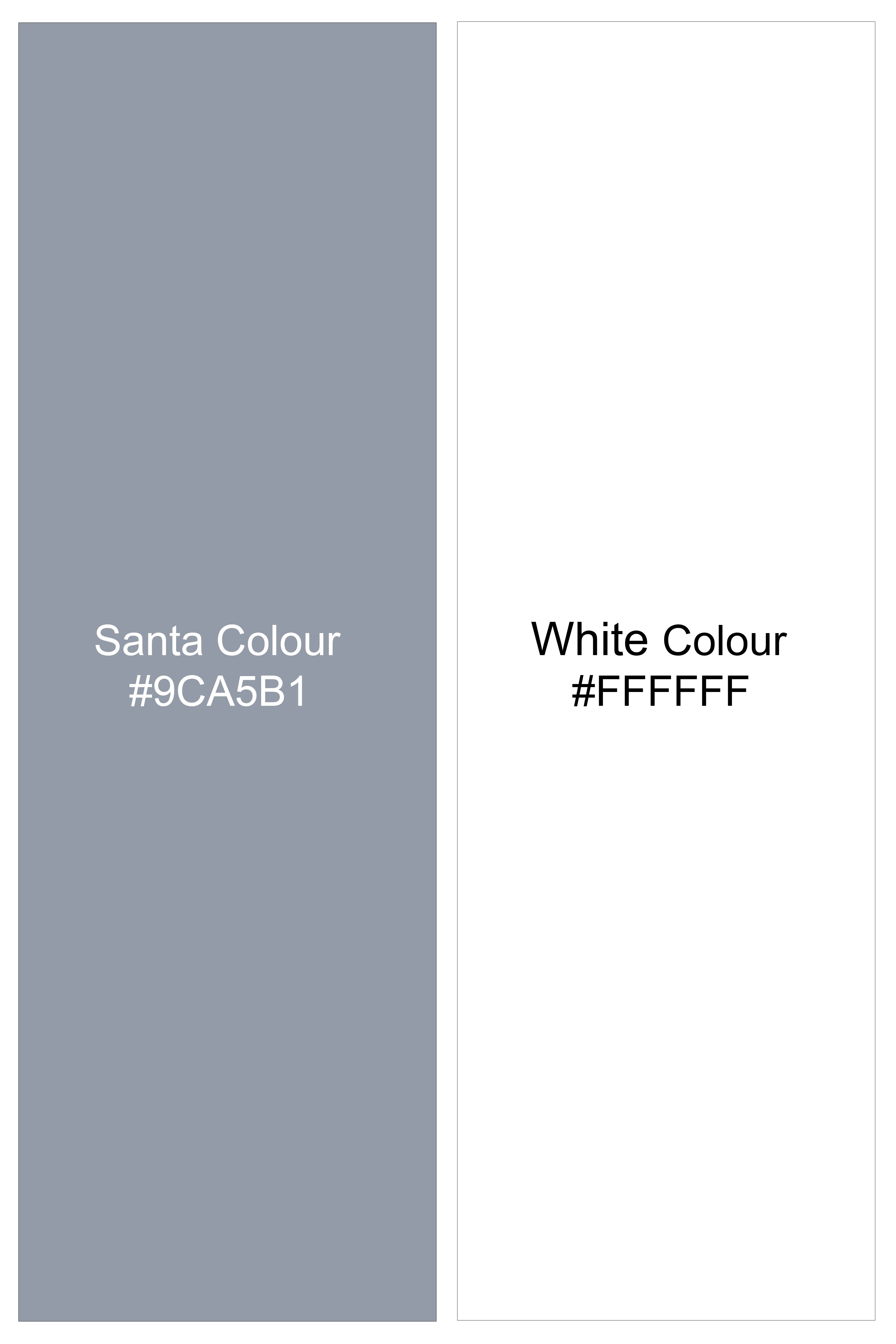 Lustravo-Santa Gray And Bright White Awning Striped Super Soft Premium Cotton Formal White Cuff Collar Shirt