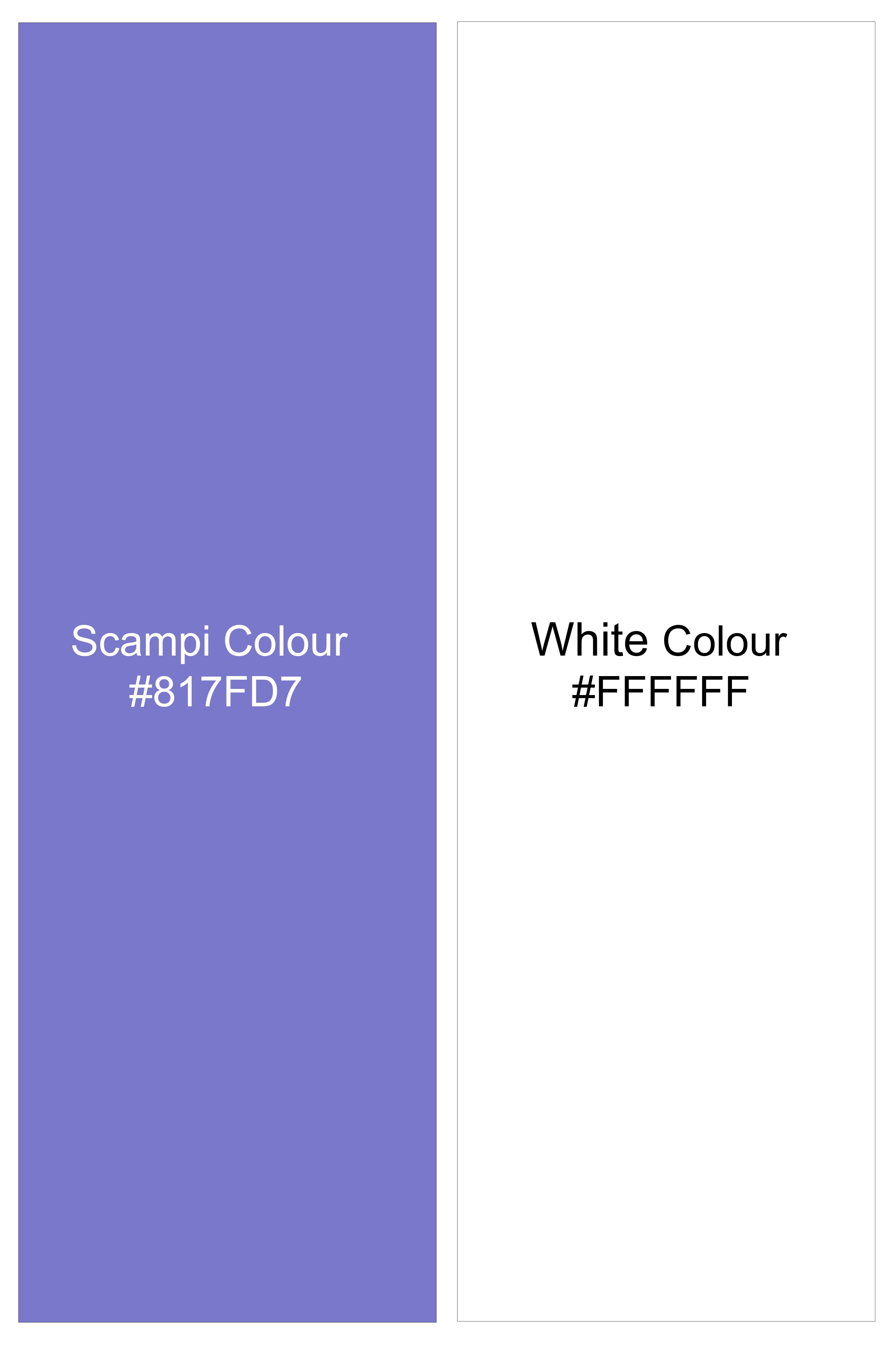 Bluvoro-Scampi Blue And Bright White Awning Striped Super Soft Premium Cotton Formal White Cuff Collar Shirt